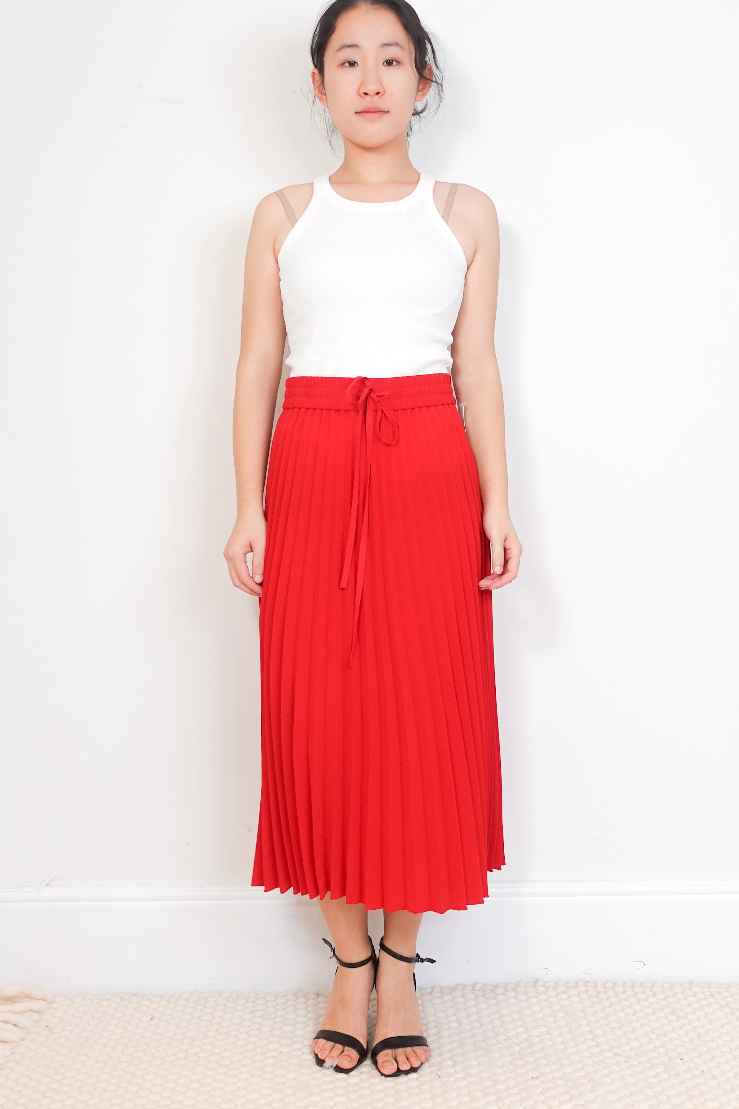 Red-Valentino-accordion-midi-skirt-front-picture-Chelsea-London