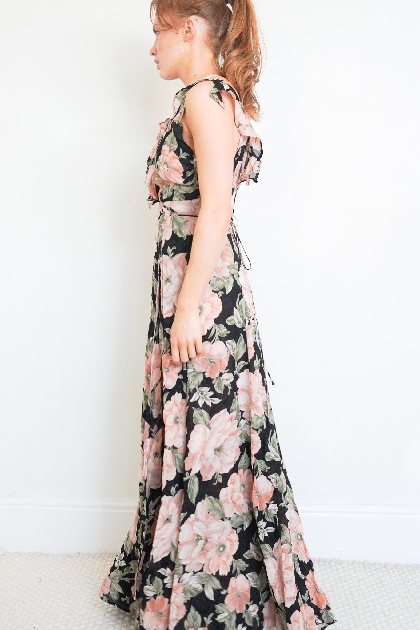  Reformation-Floral-Maxi-Wrap-Dress-Side-Picture