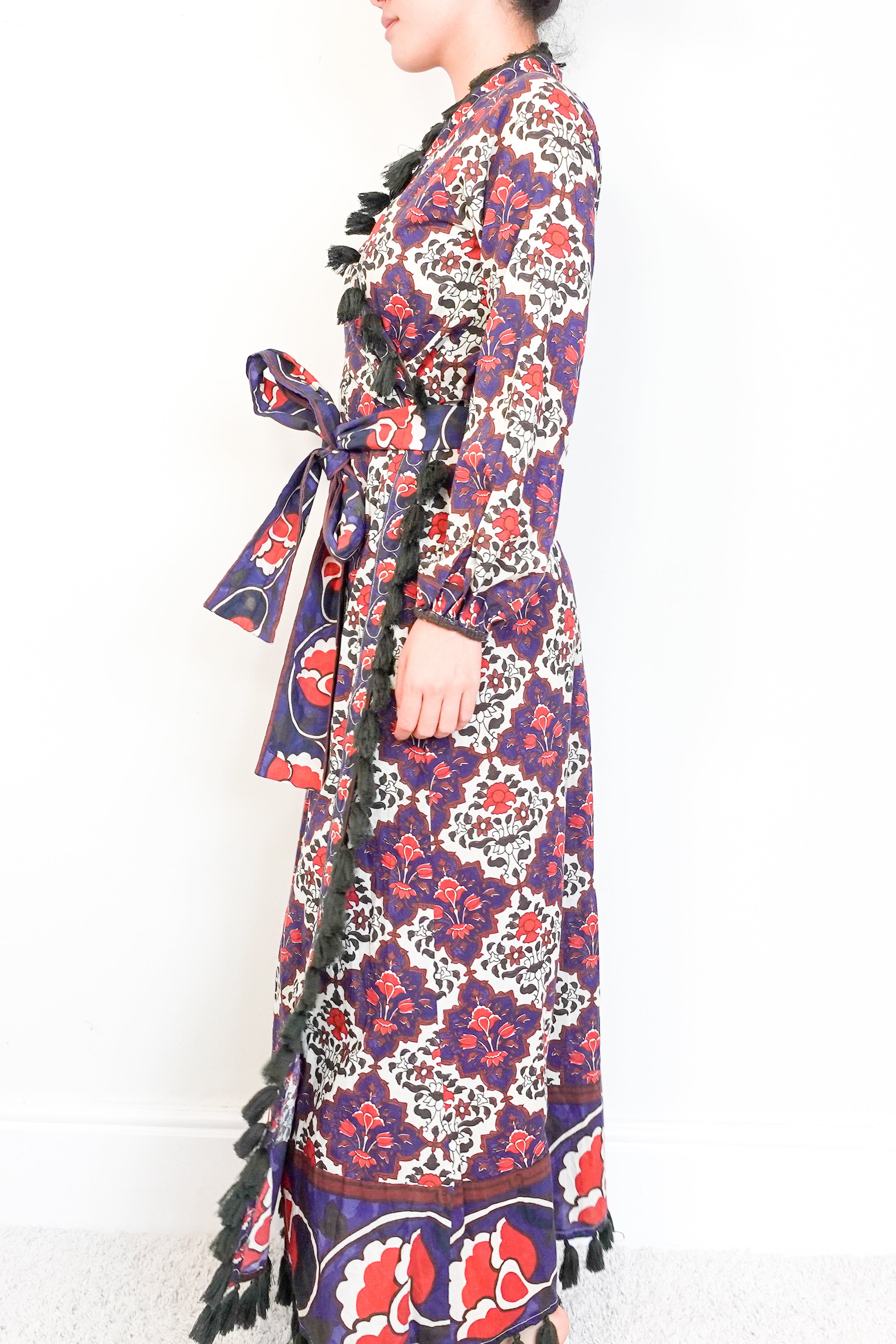 Rhode Resort Blue Floral Cotton Belted Dress RRP £400 | Authentic Preloved