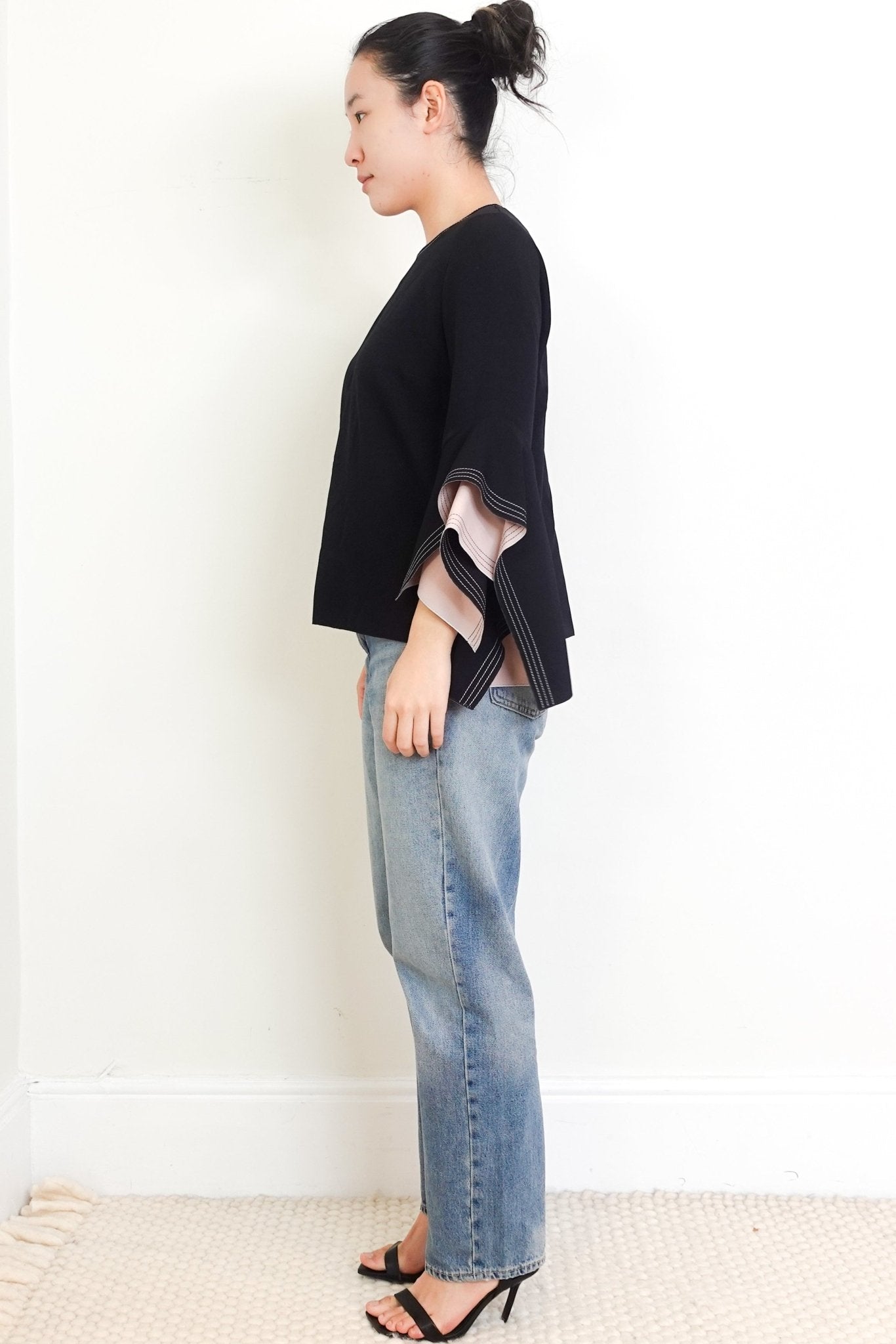 Roksanda Black Illincic Crepe Asymmetric Sleeve Blouse RRP £339 | Authentic Preloved - Reloved Again