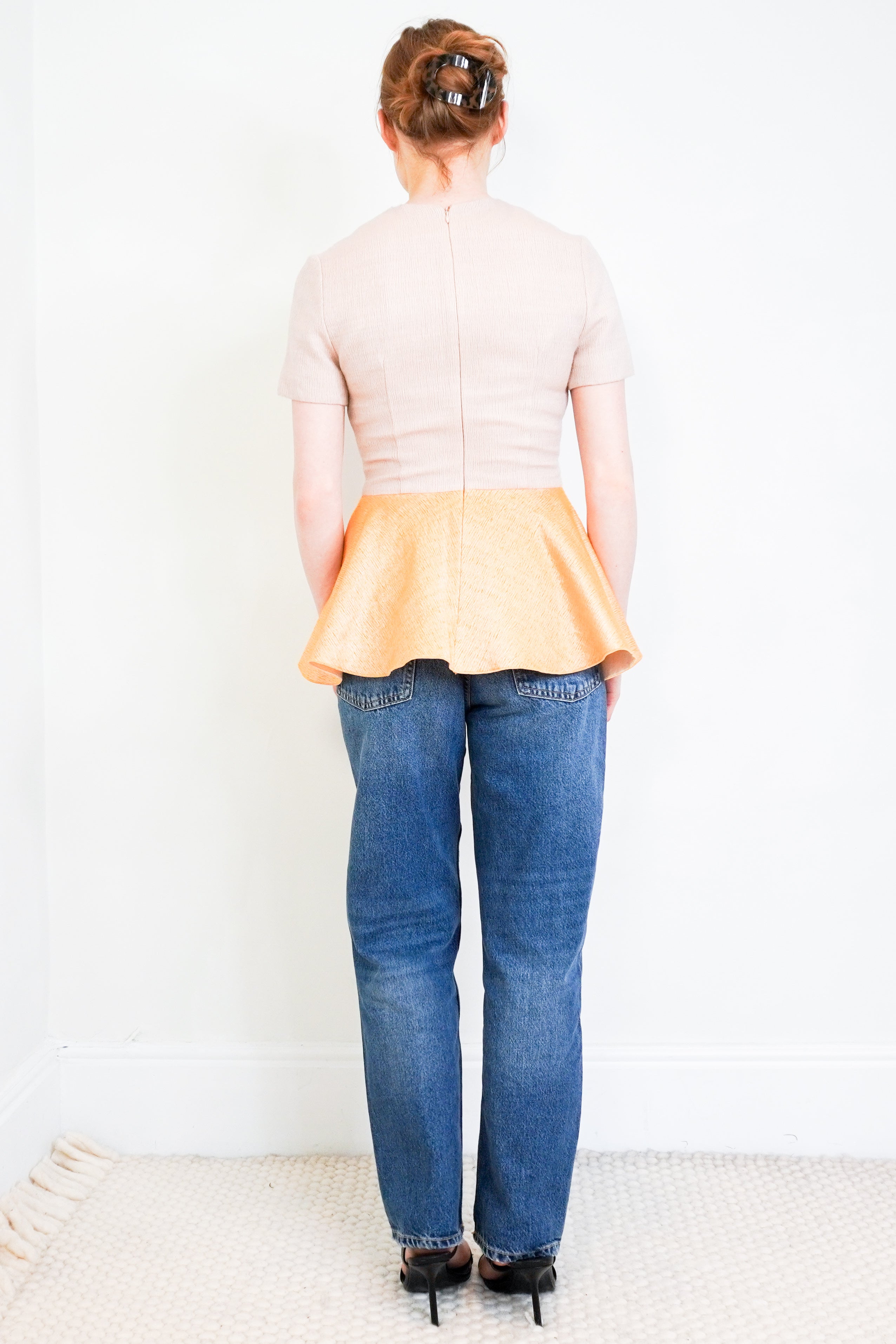 Roksanda-Pink-and-Orange-Peplum-Top-Back-Picture