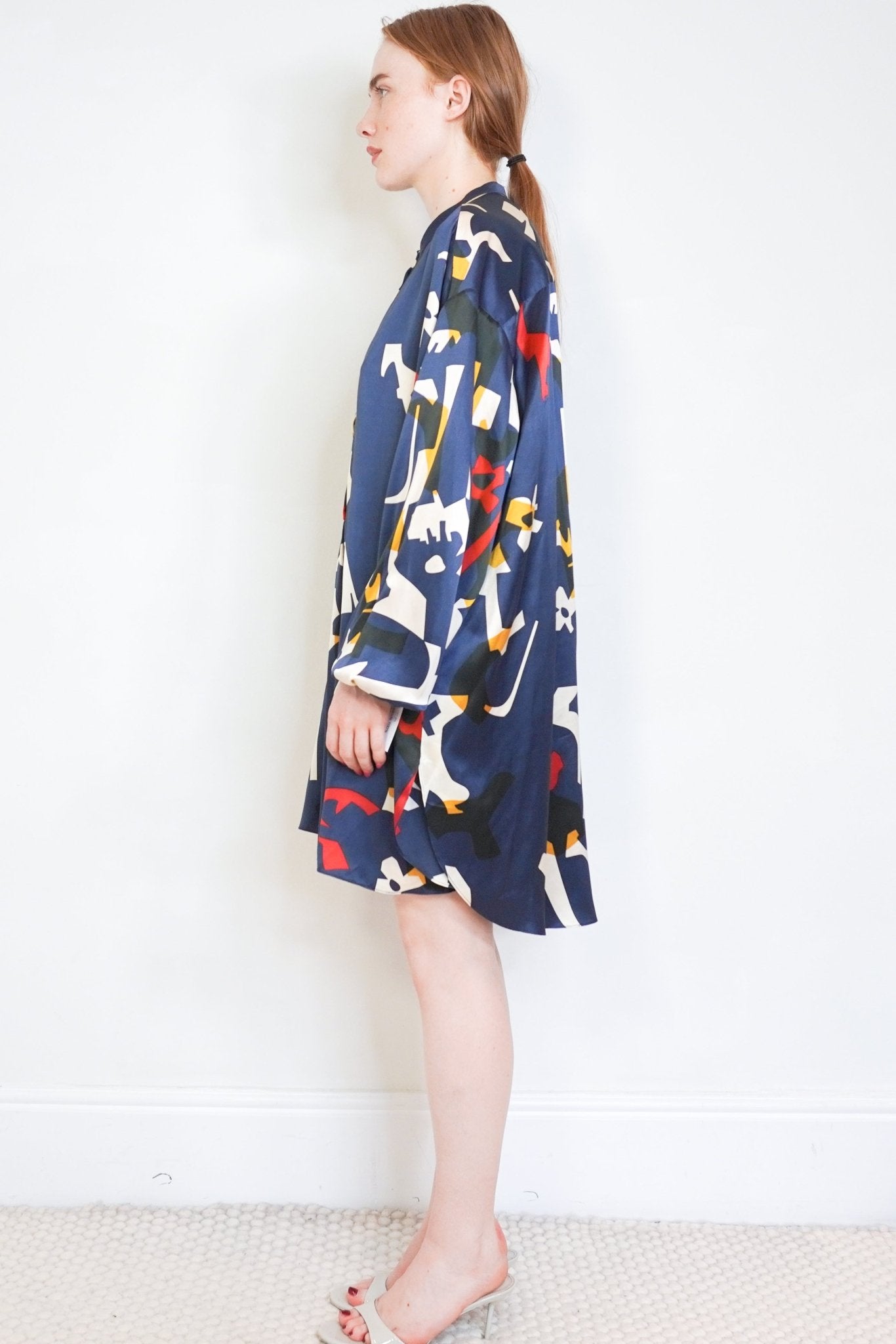 Roksanda Navy Abstract Print Silk Tunic Dress (RRP £895) | Authentic Preloved - Reloved Again