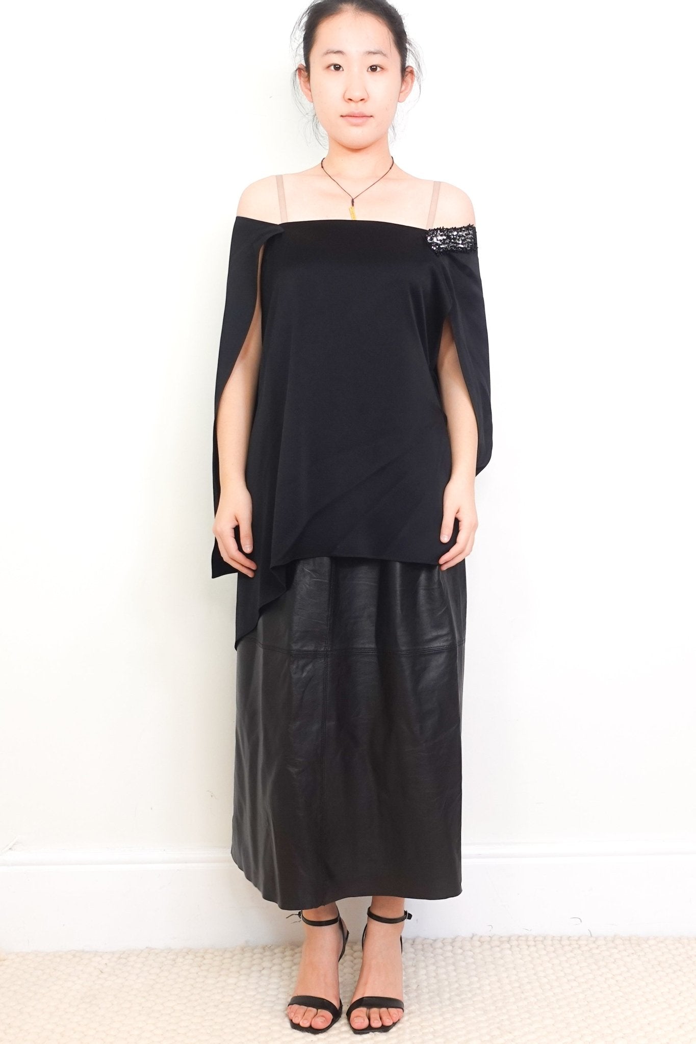 Roland Mouret Black Embellished Satin Top RRP £475 | Authentic Preloved - Reloved Again