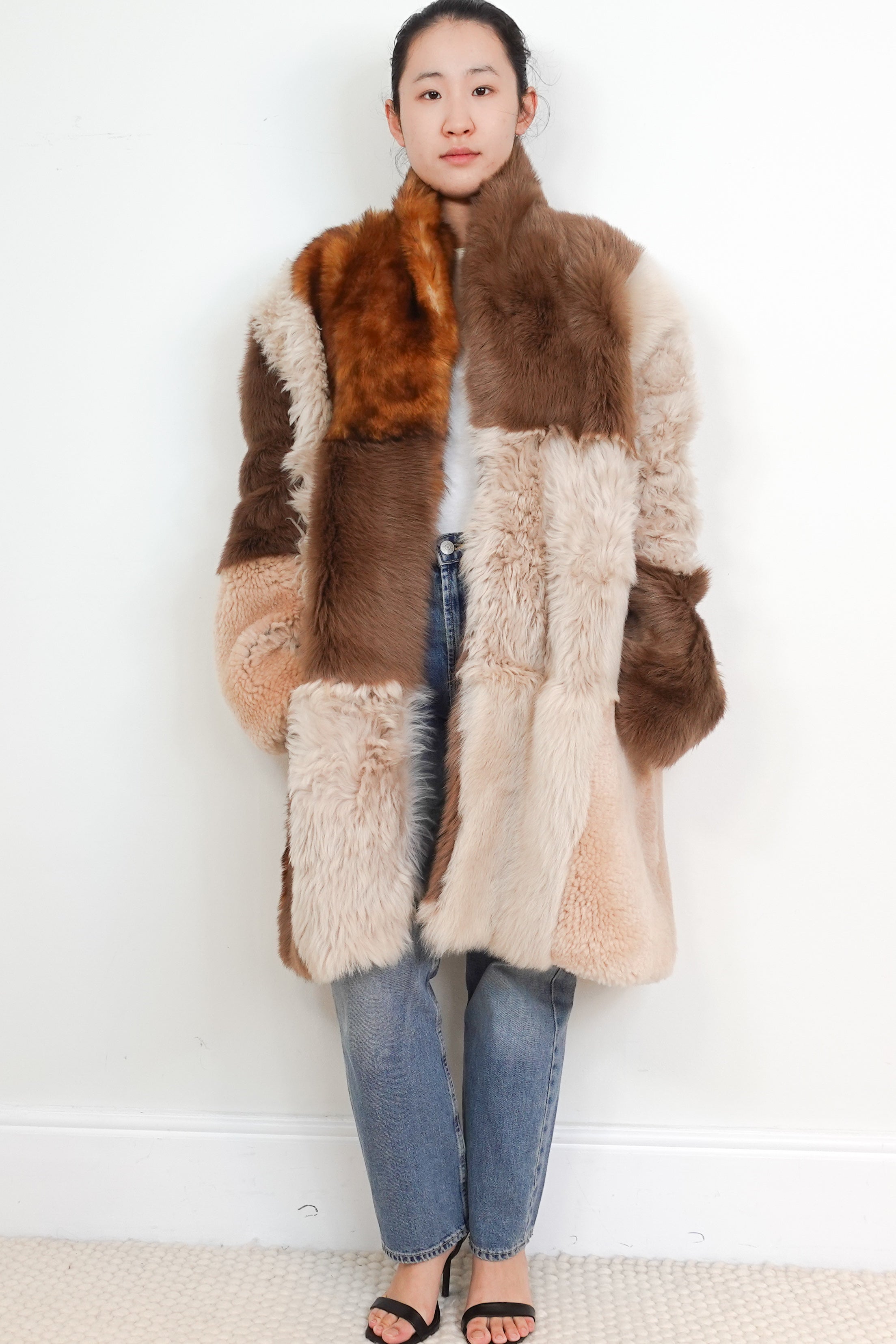 SOLD OUT Raey Brown Lambskin Patchwork Coat RRP £4K | Authentic Preloved