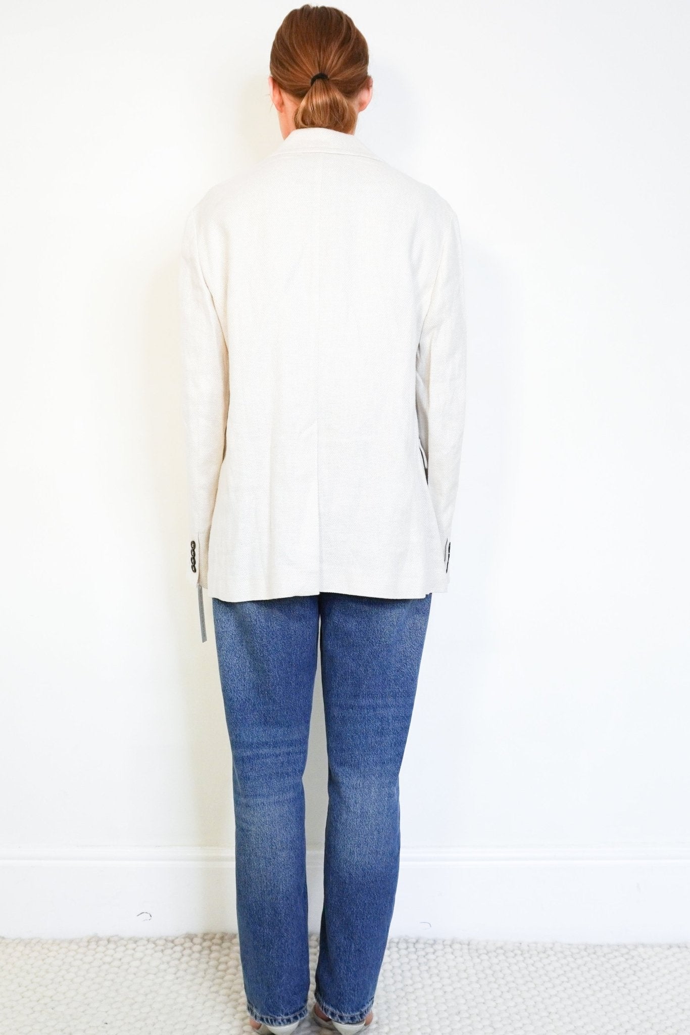 'S Max Mara Beige Double-Breasted Linen Blend Blazer (RRP £450) | Authentic Preloved - Reloved Again
