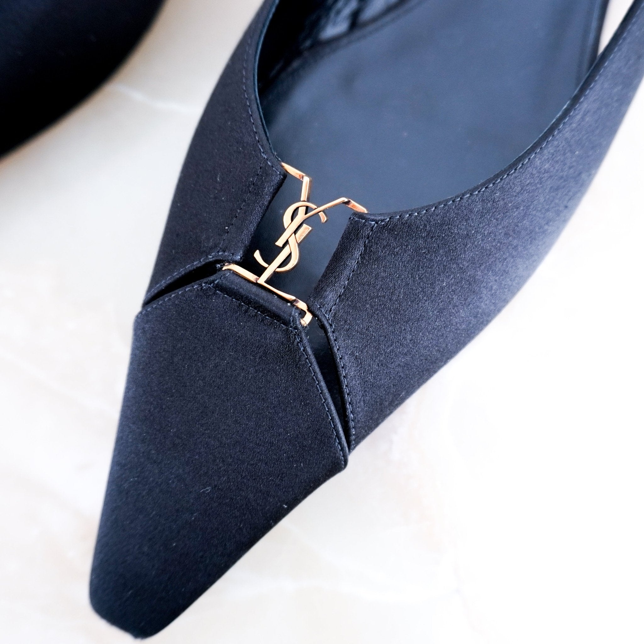 Saint Laurent Black Babylon Slingbacks RRP £750 | Authentic Preloved - Reloved Again