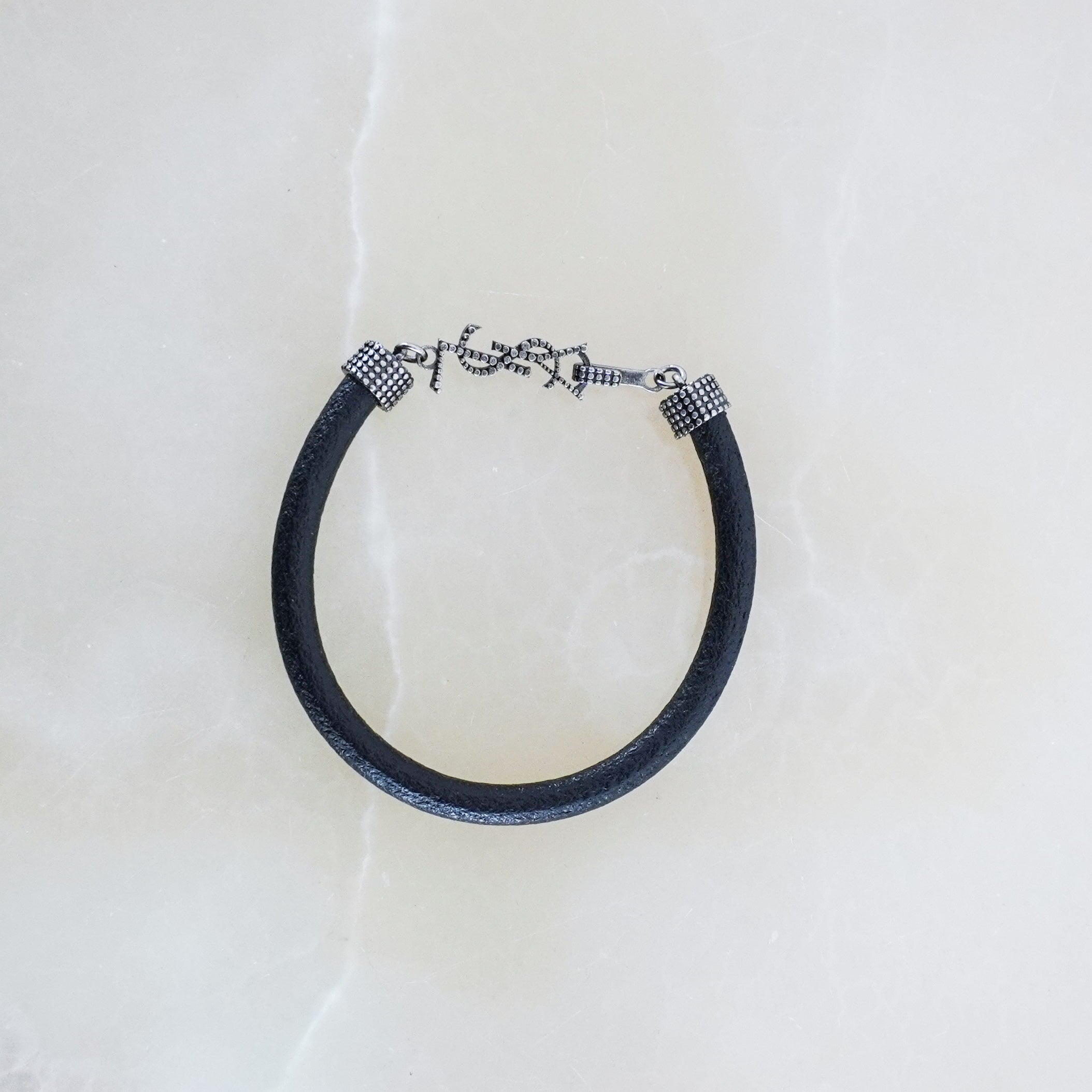 Saint Laurent Black Leather Opyum Bracelet RRP £245 | Authentic Preloved FINAL SALE - Reloved Again