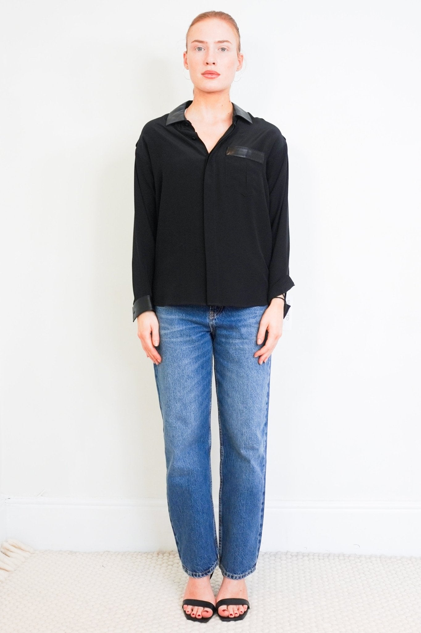 Saint Laurent Black Silk Blouse RRP £1200 | Authentic Preloved - Reloved Again