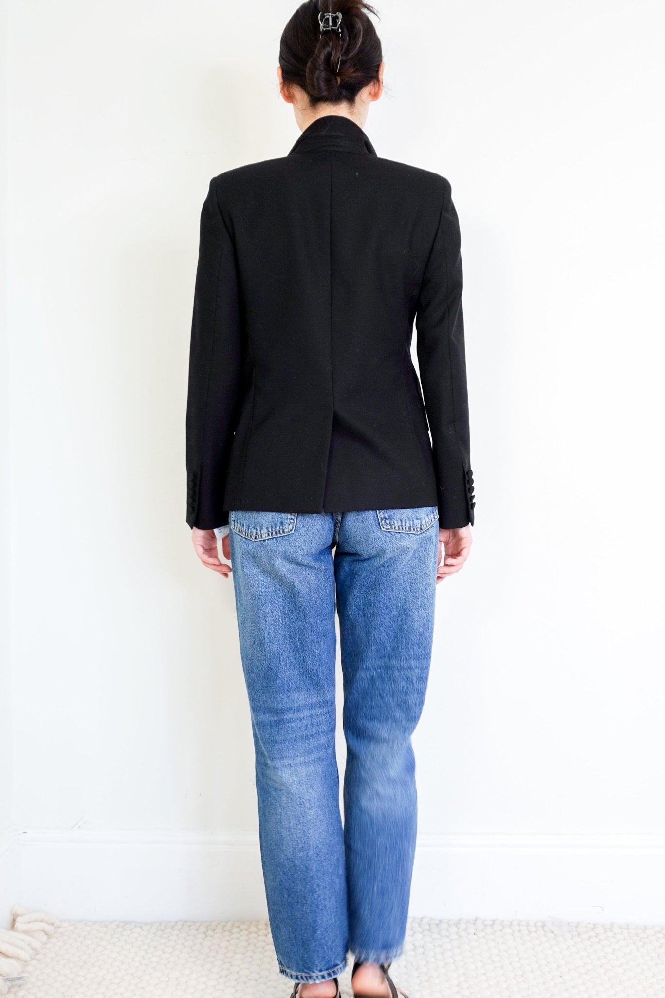 Saint Laurent Black Snakeskin Lined Blazer RRP £1.2K | Authentic Preloved - Reloved Again