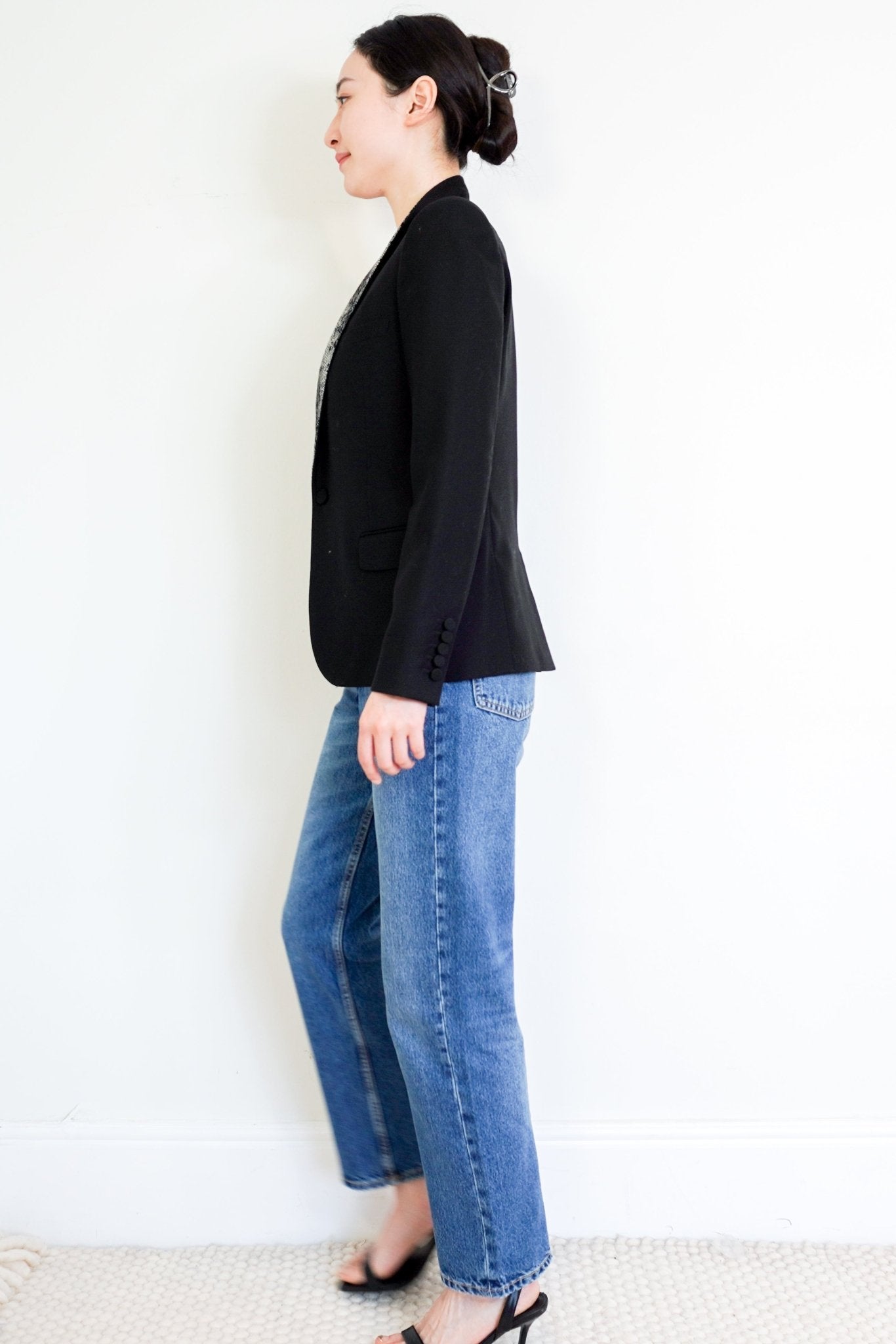 Saint Laurent Black Snakeskin Lined Blazer RRP £1.2K | Authentic Preloved - Reloved Again