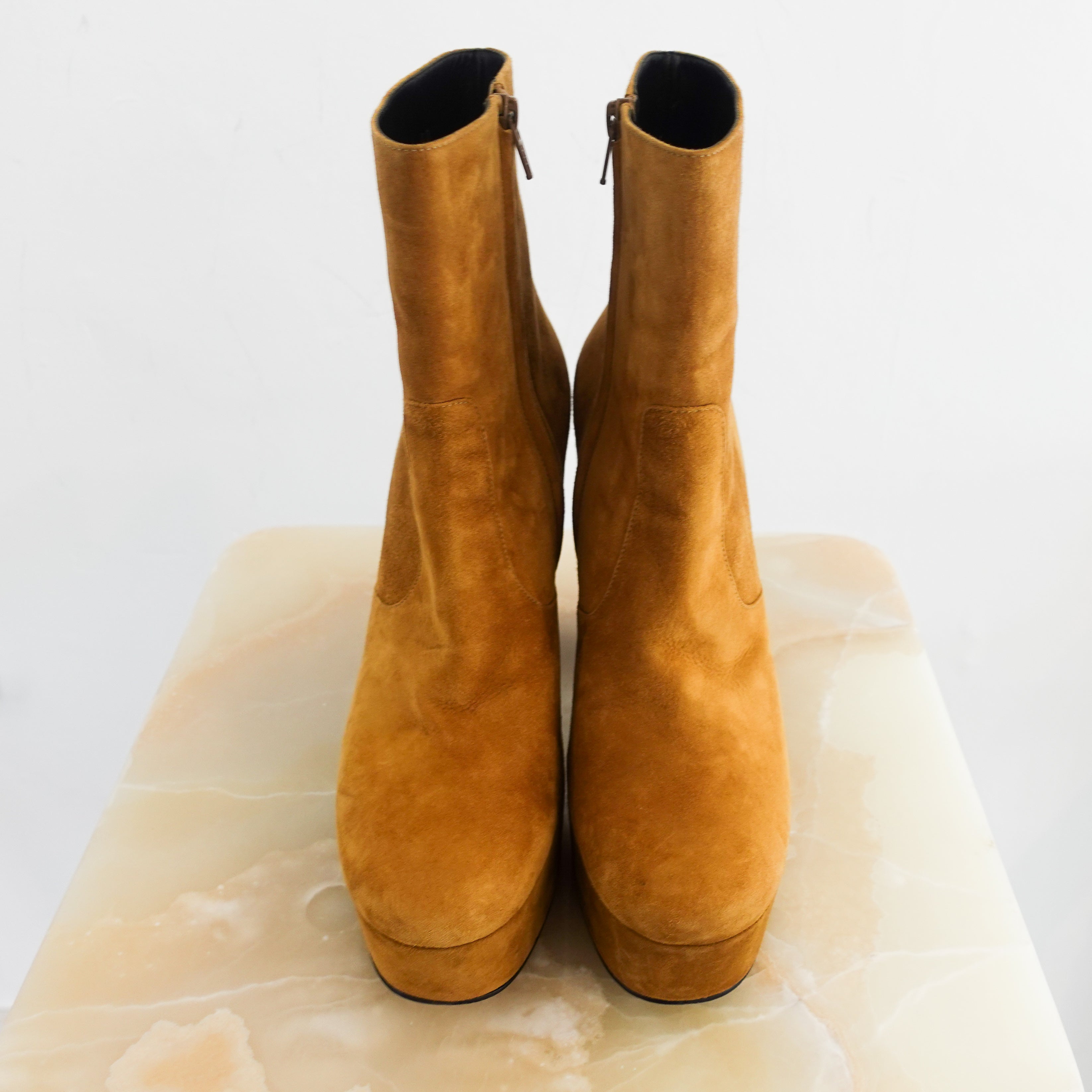 Saint-Laurent-Camel-Brown-Suede-Billy-Boots-top-picture-Chelsea-London