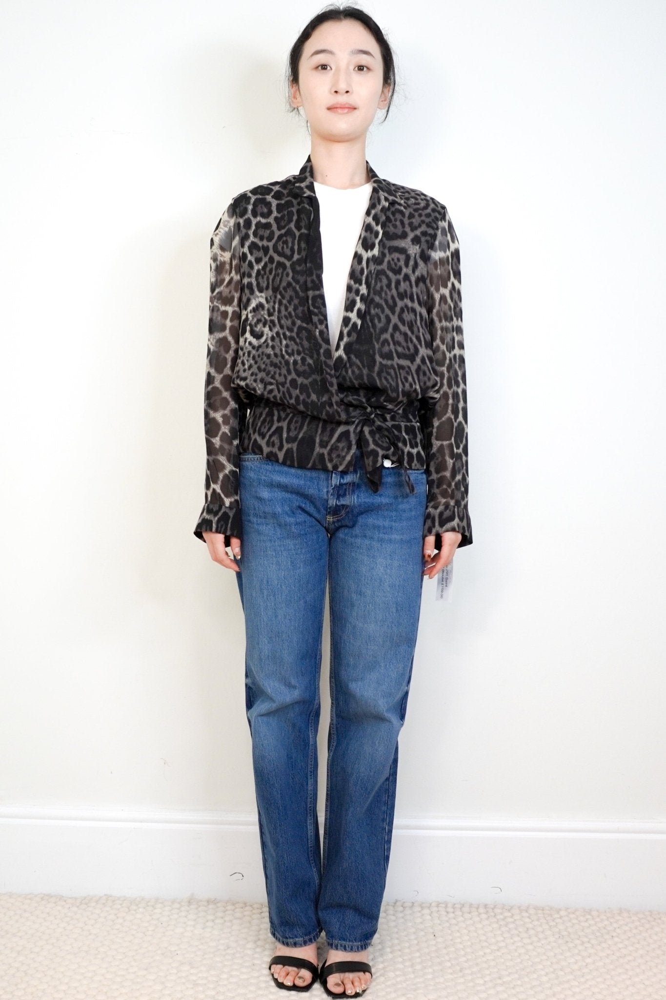NEW Saint Laurent Grey Leopard Print Blouse RRP £450 | Authentic Preloved - Reloved Again