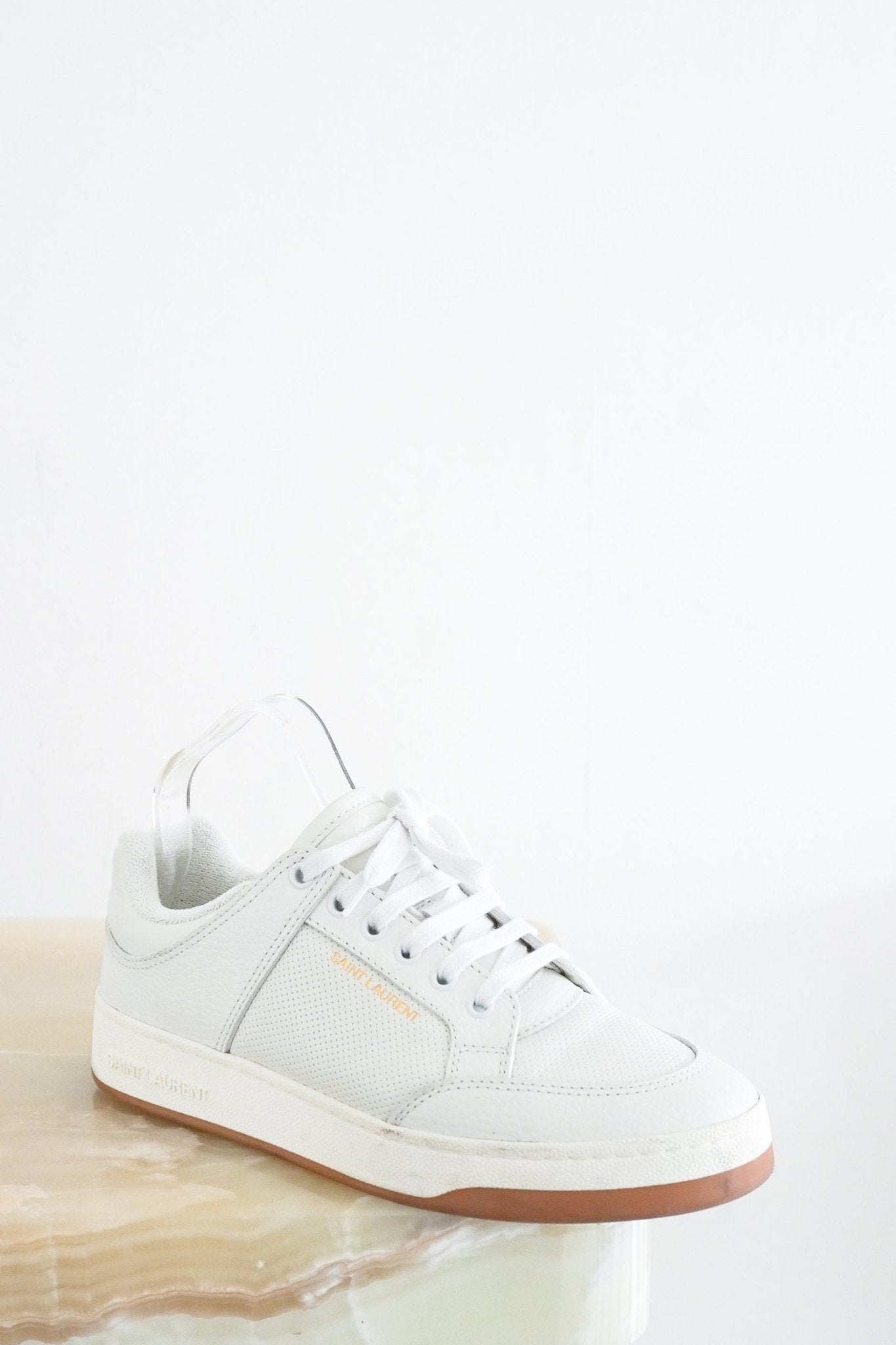 Saint Laurent SL/61 White Lace - Up Leather Sneakers RRP £690 | Authentic Preloved - Reloved Again