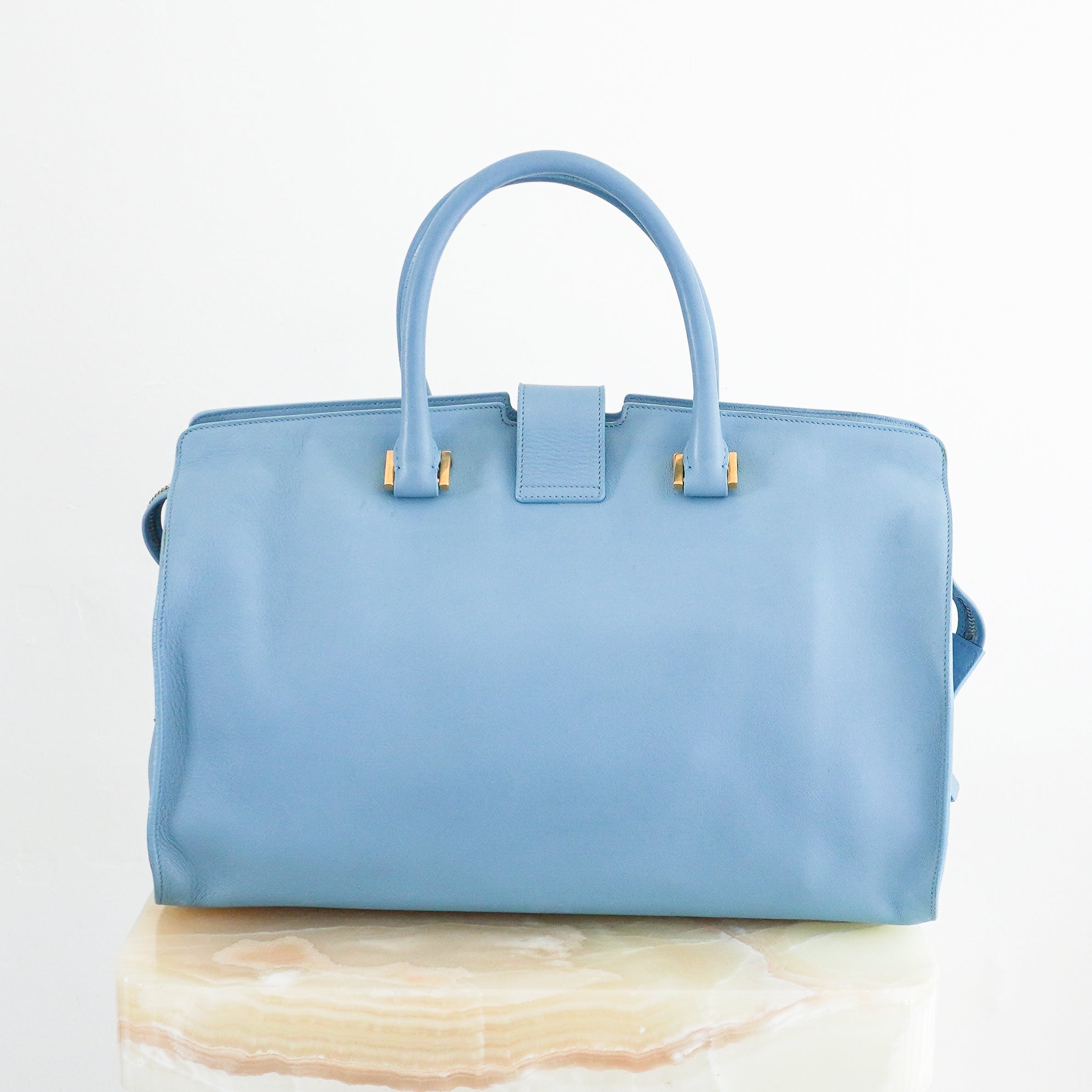 Saint Laurent Y Ligne Cabas Bag in Light Blue RRP £1800 | Authentic Preloved - Reloved Again