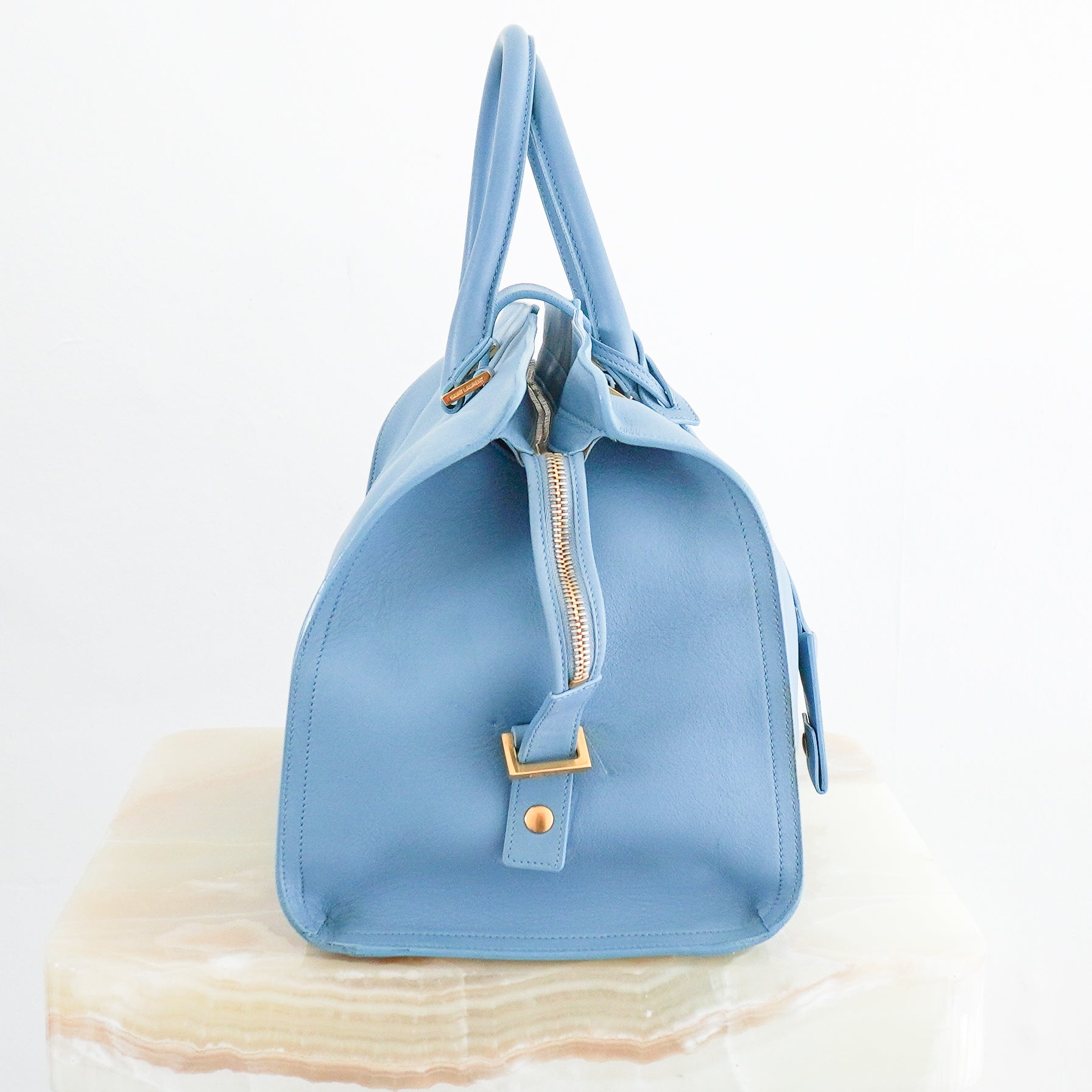 Saint-Laurent-Y-Ligne-Cabas-Bag-in-Light-Blue-side-picture-Chelsea-London