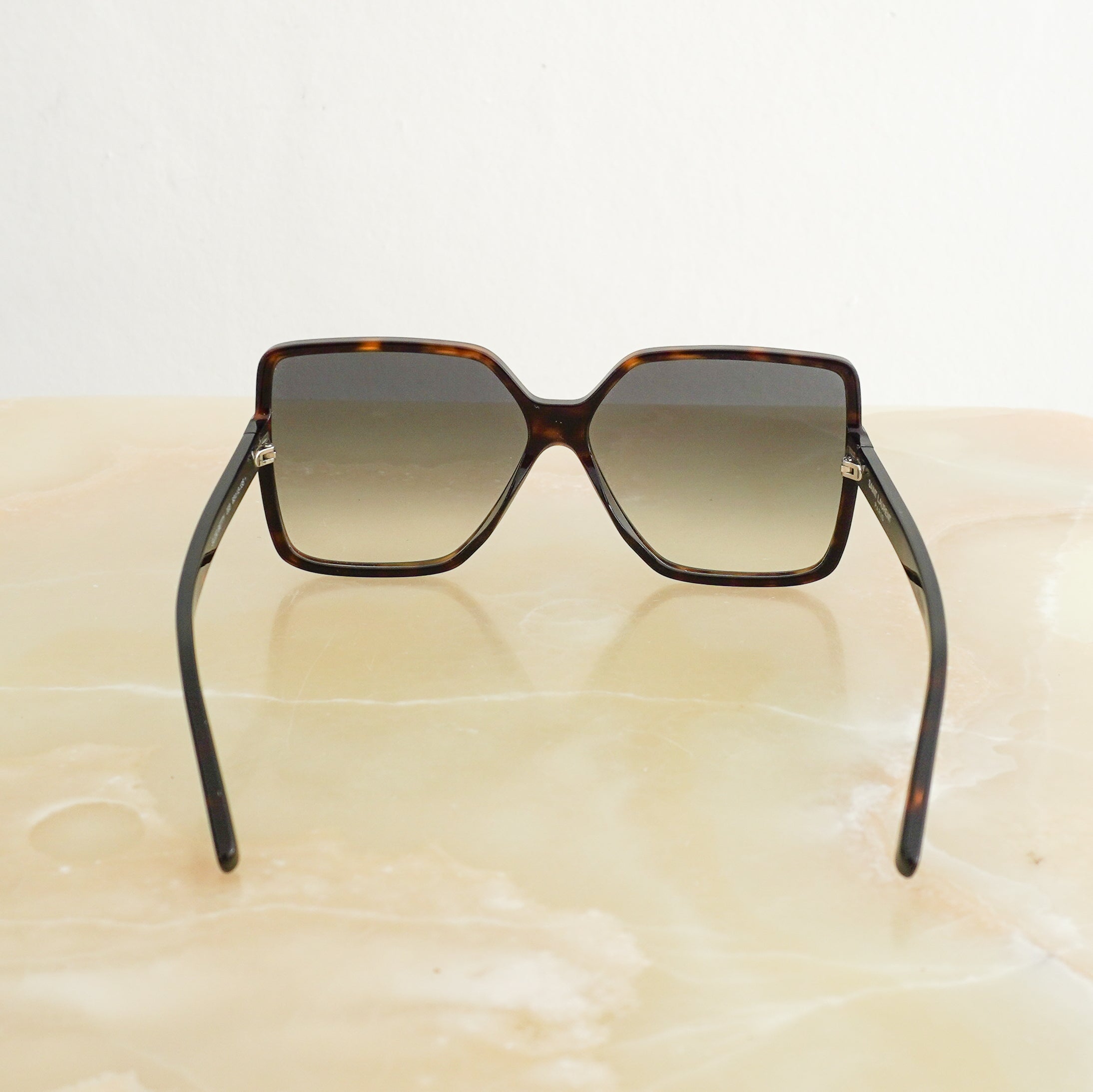 Saint Laurent Betty Oversize Tortoise Shell Sunglasses back photo chelsea london