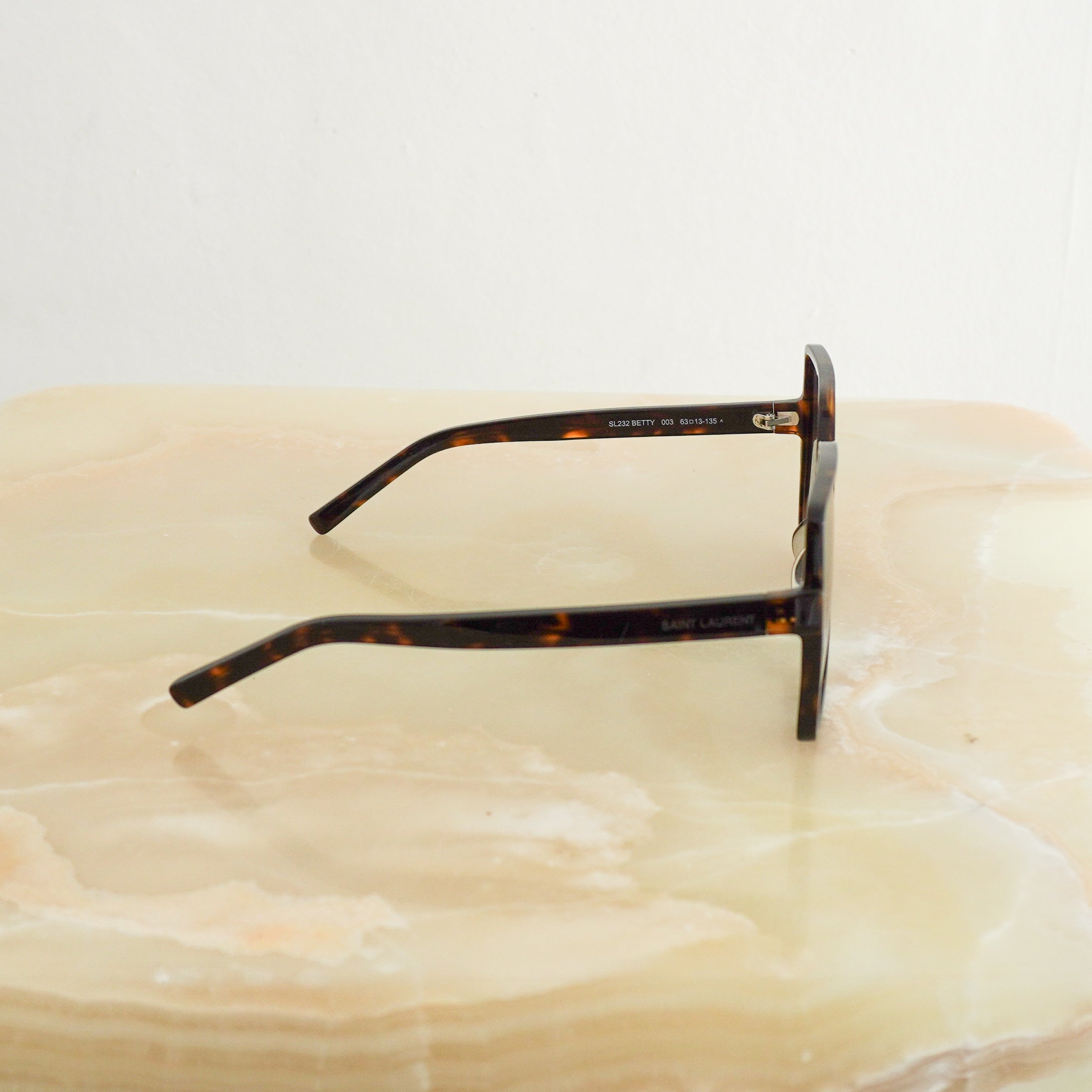 Saint Laurent Betty Oversize Tortoise Shell Sunglasses side photo chelsea london