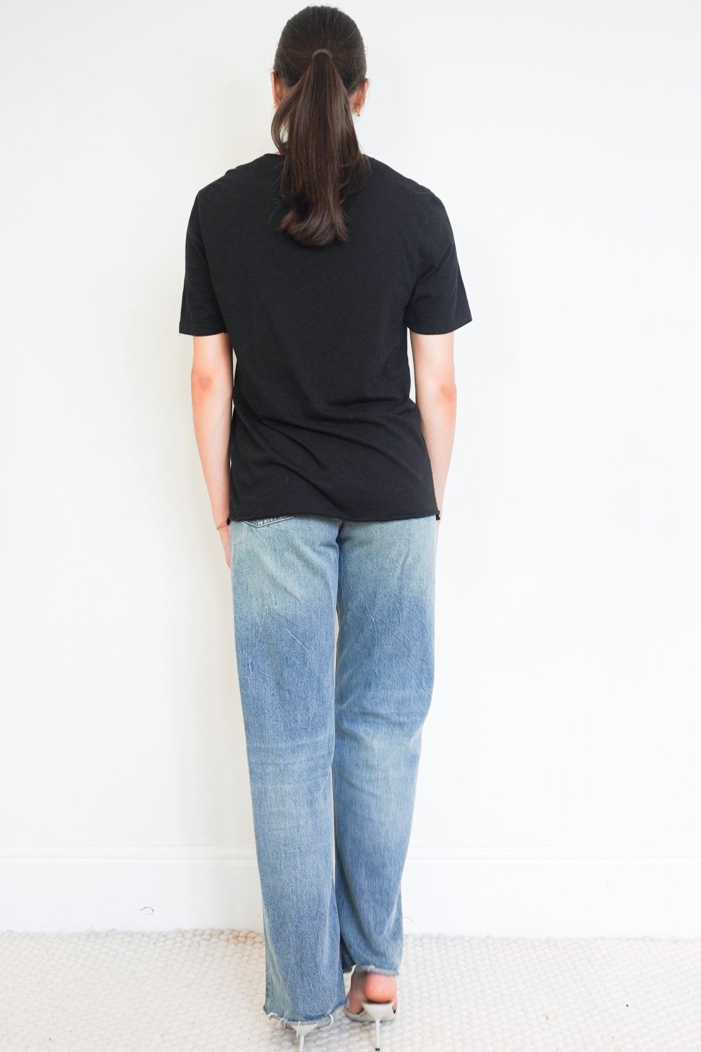 Saint Laurent Black Signature Logo T-Shirt (RRP £315) | Authentic Preloved - Reloved Again