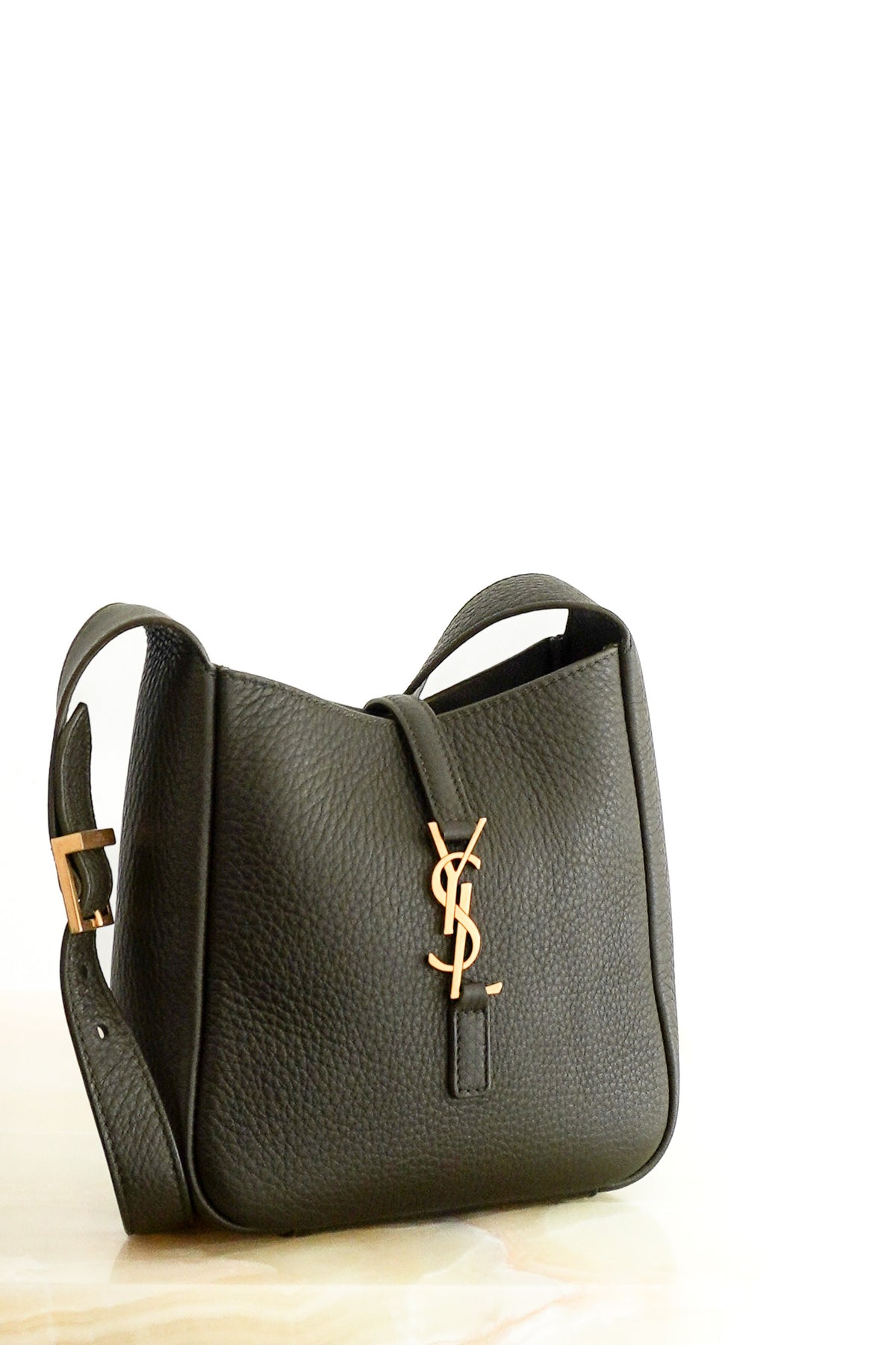 Saint Laurent Khaki Le 5 à 7 Supple Baby Shoulder Bag | Authentic Preloved - Reloved Again