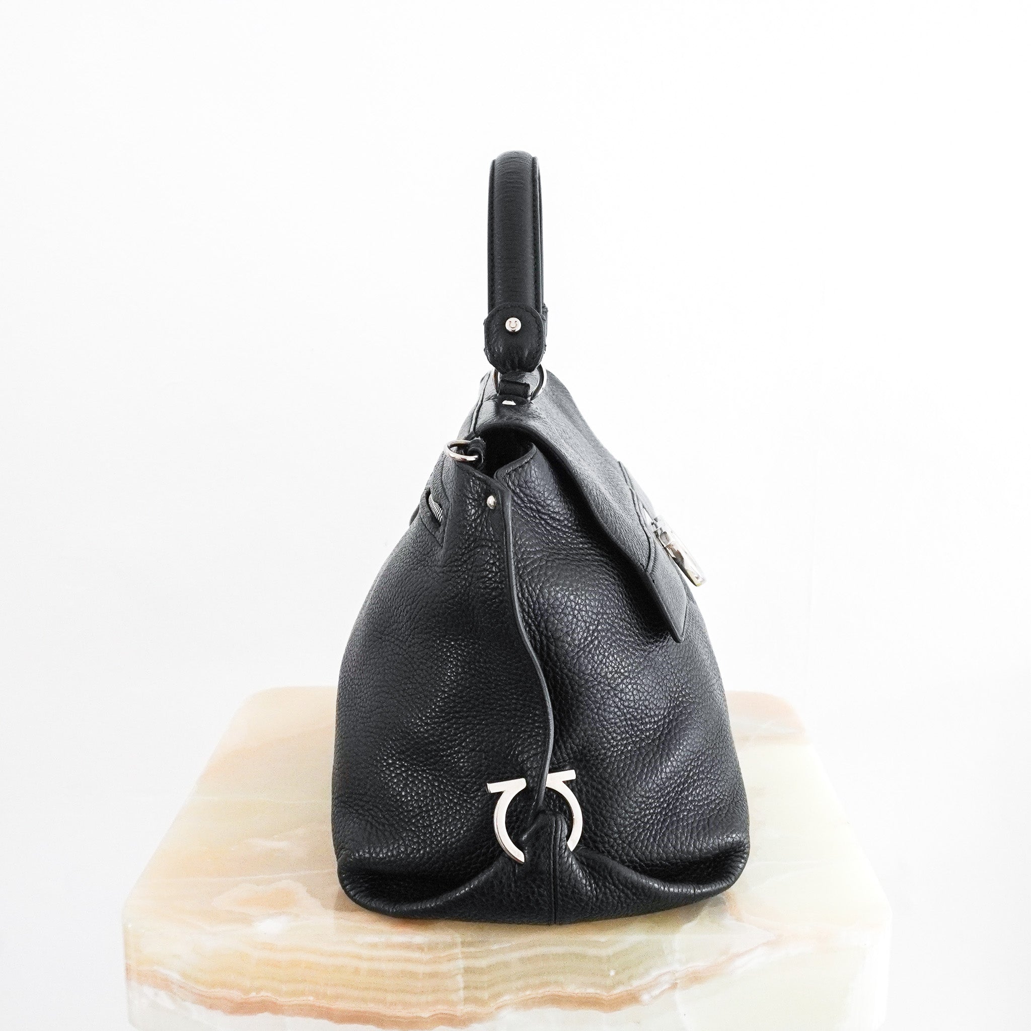 Salvatore Ferragamo Black Sofia Two - Way Bag with Crossbody Strap RRP £1400 | Authentic Preloved - Reloved Again