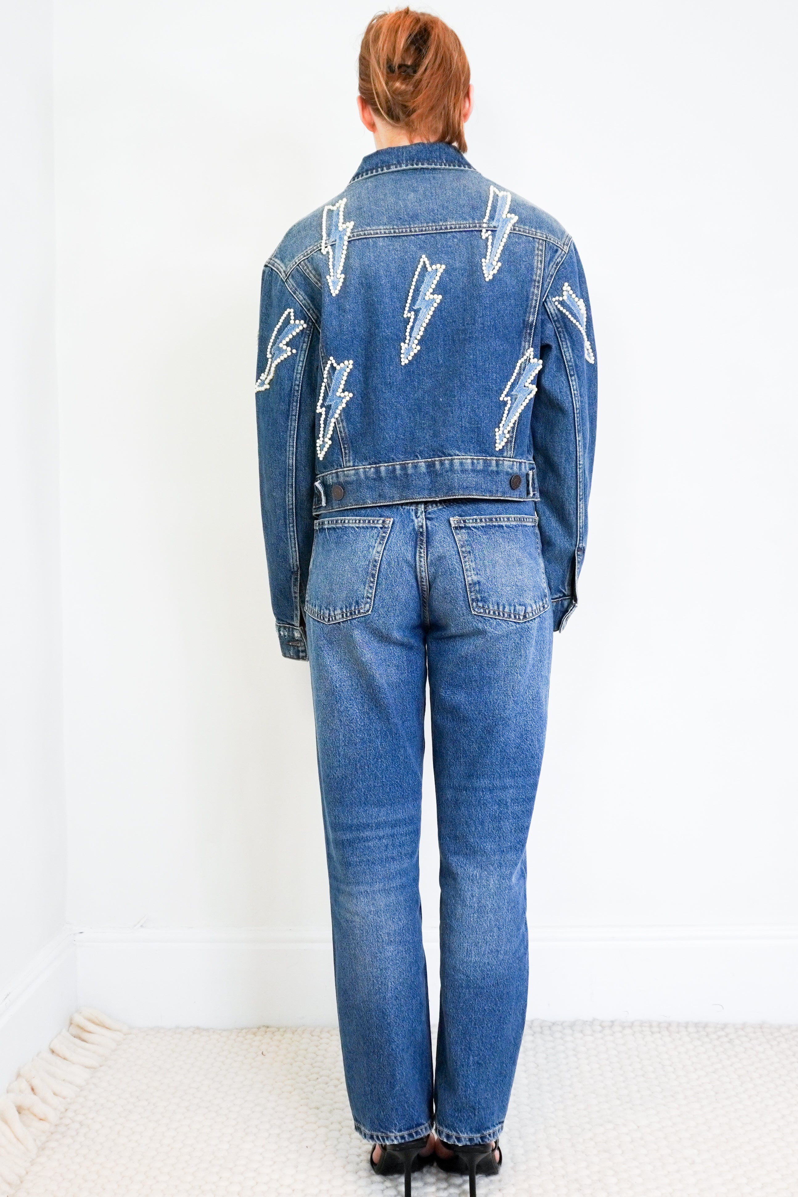 Sandro-Blue-Denim-Jacket-with-Pearls-back-picture-Chelsea-London