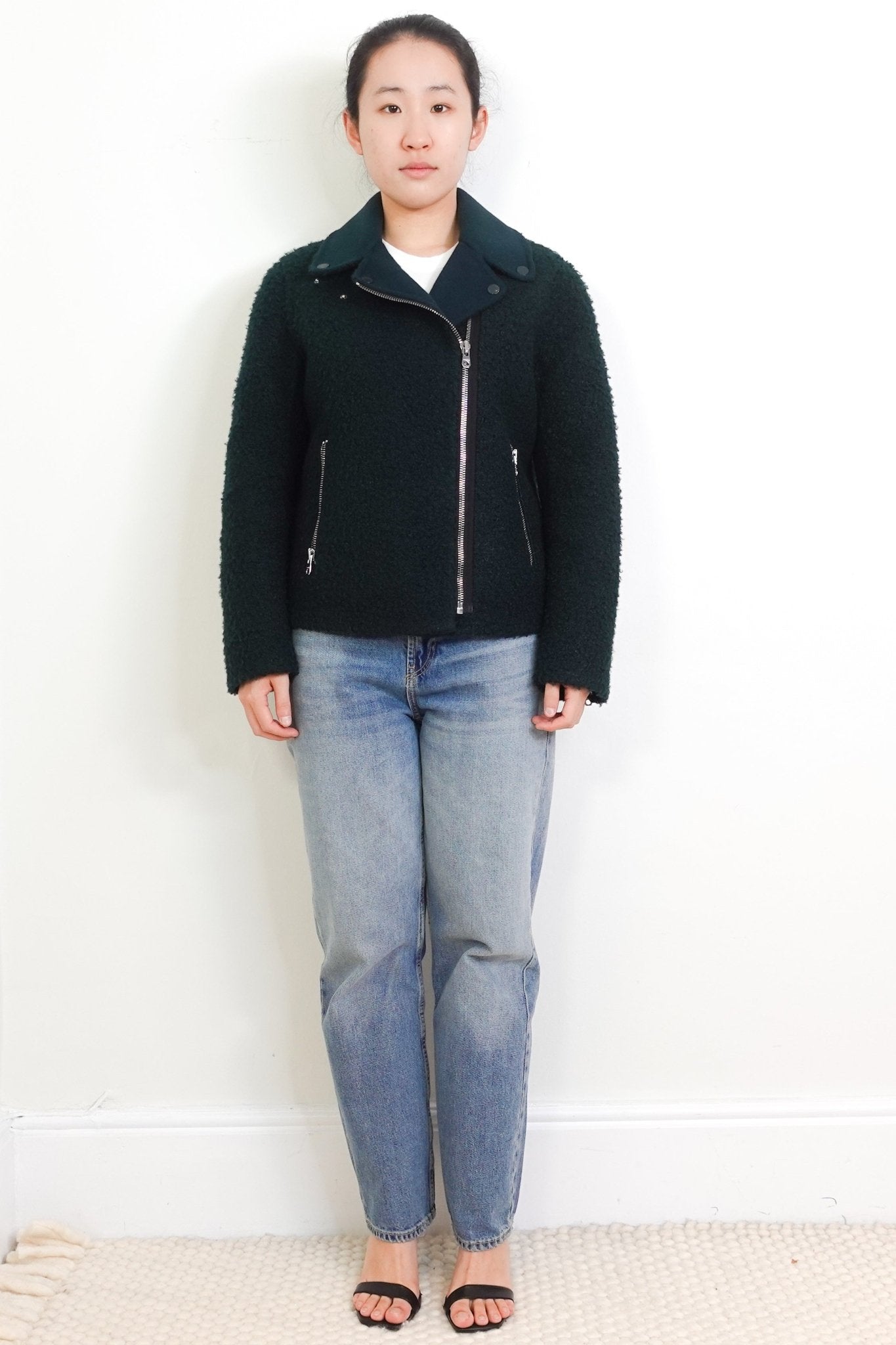 Sandro Green Boucle Biker Jacket RRP £400 | Authentic Preloved - Reloved Again