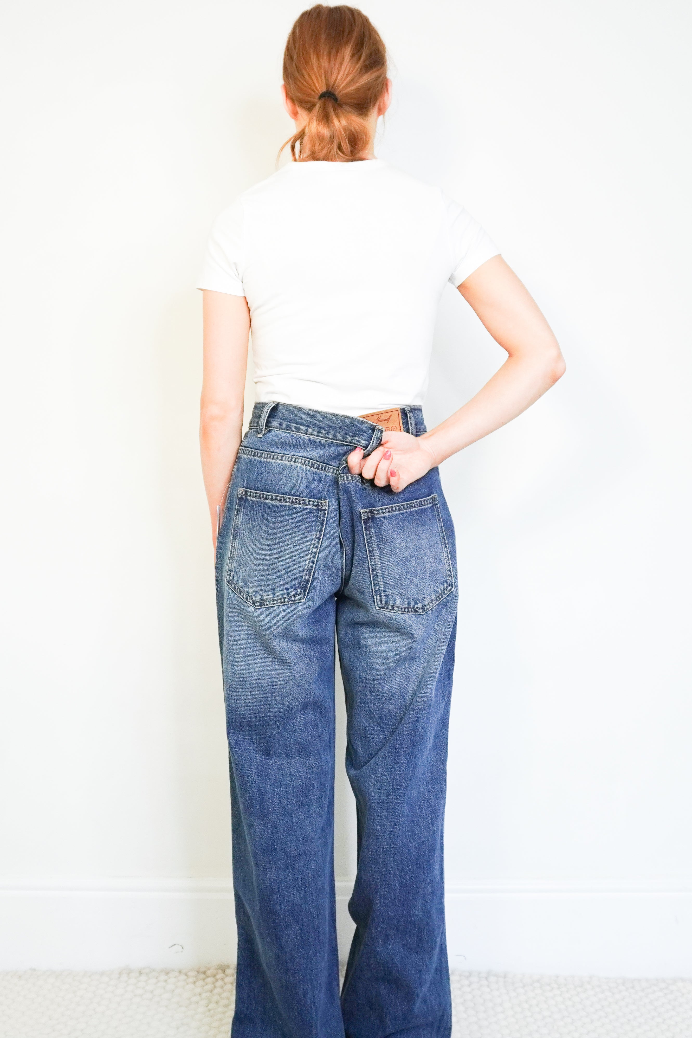 Sandro Blue Embellished Wide-Leg Jeans back photo chelsea london