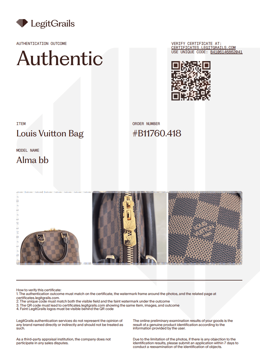 Louis Vuitton Alma BB Bag in Damier Ebene Canvas (RRP £1480) | Authentic Preloved - Reloved Again