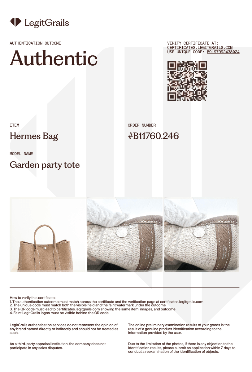 Hermes Etoupe Garden Party 30 Negonda Tote Bag (RRP £3500) | Authentic Preloved - Reloved Again