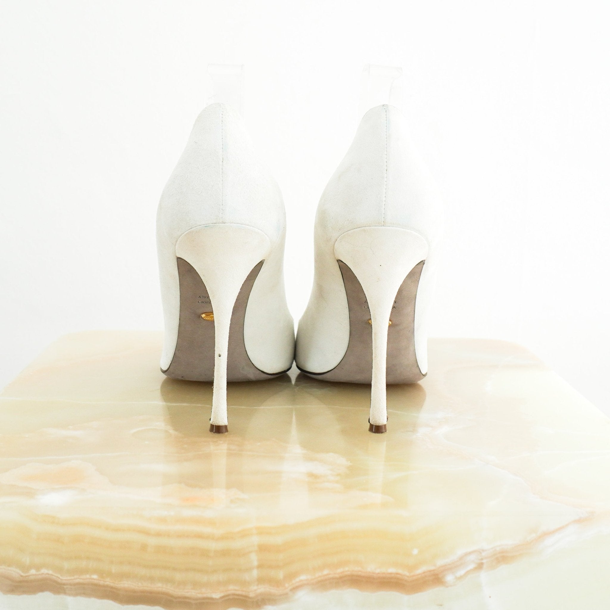 Sergio Rossi Ivory Suede Stiletto Pumps RRP £500 | Authentic Preloved - Reloved Again
