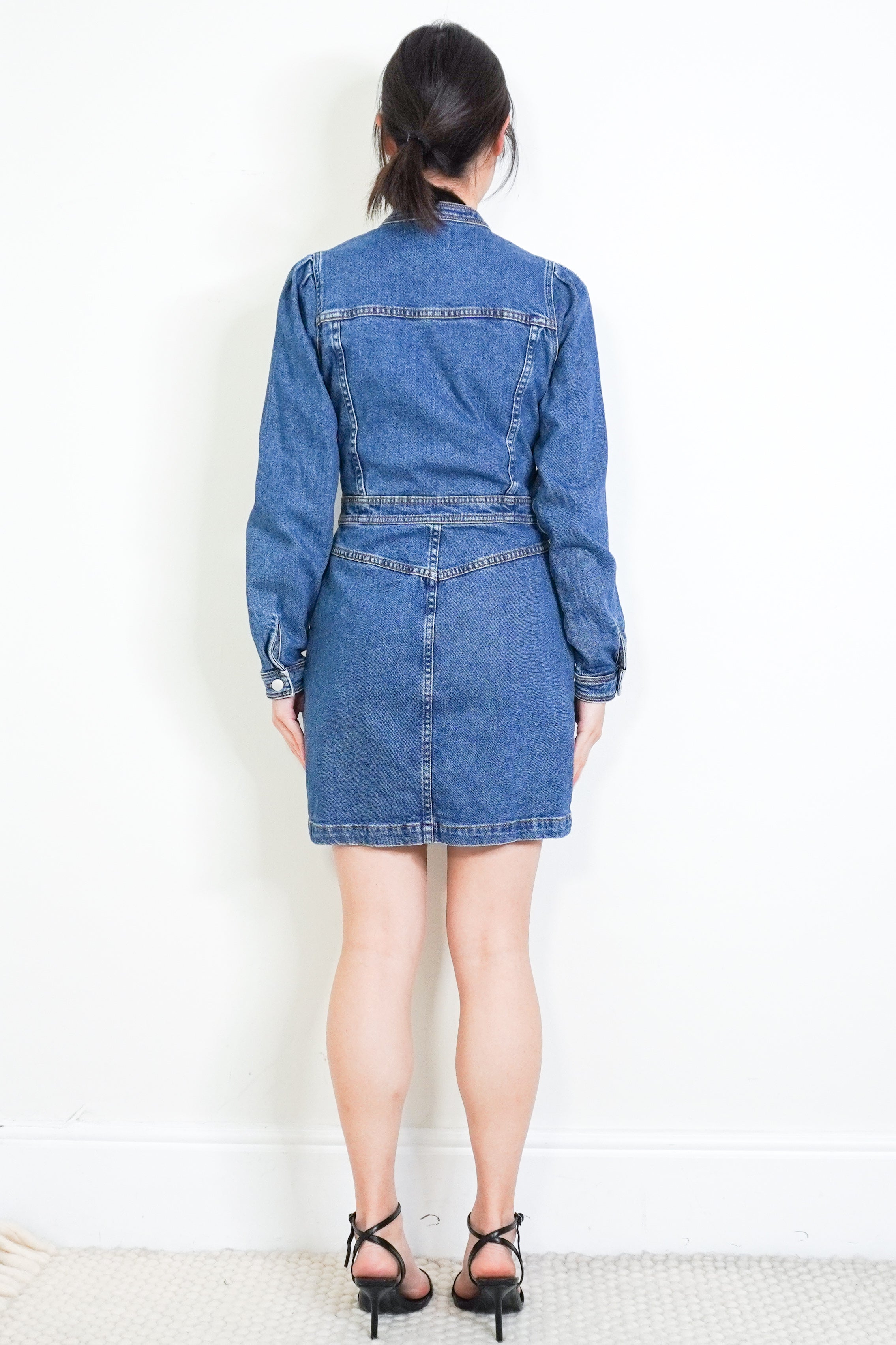 Sezane-Blue-Denim-Dress-back-picture-Chelsea-London