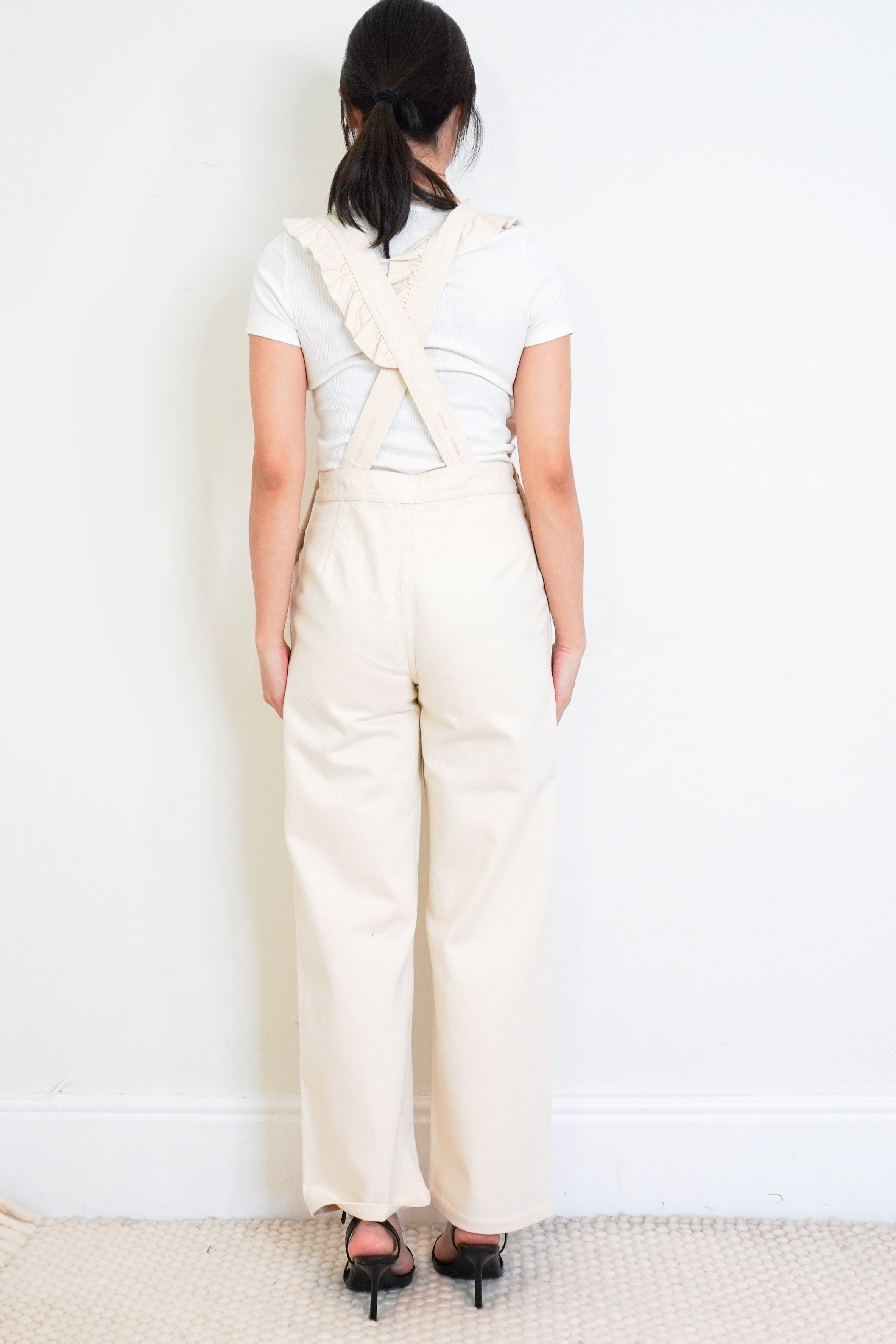 Sezane-Cream-Rosario-Cotton-Overalls-back-picture-Chelsea-London