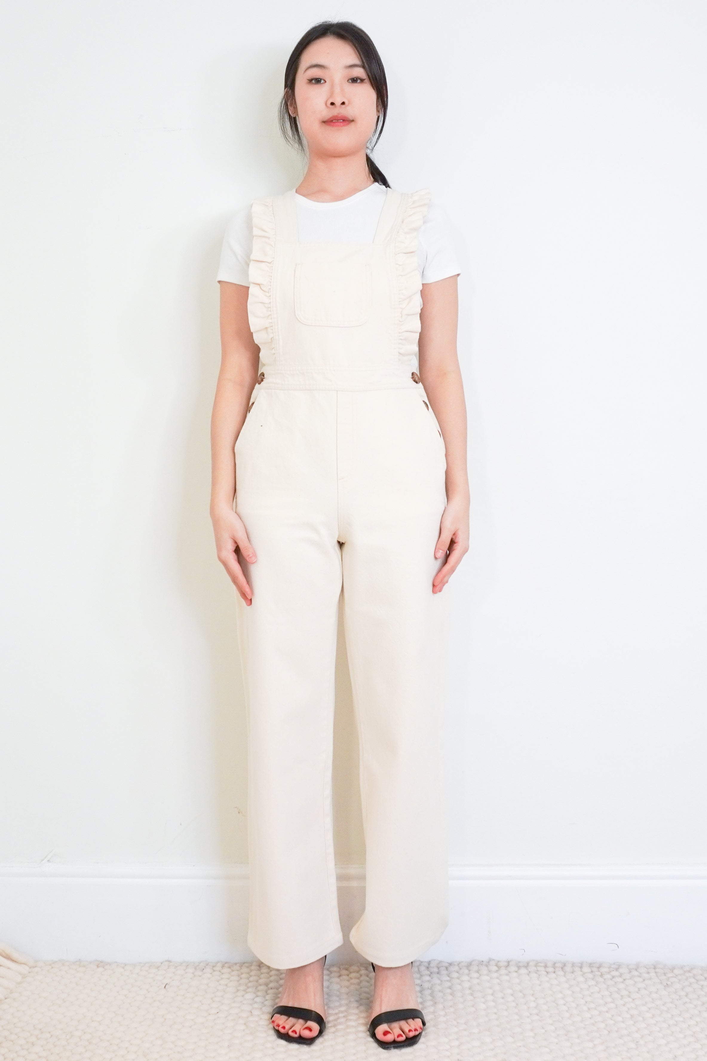 Sezane-Cream-Rosario-Cotton-Overalls-front-picture-Chelsea-London