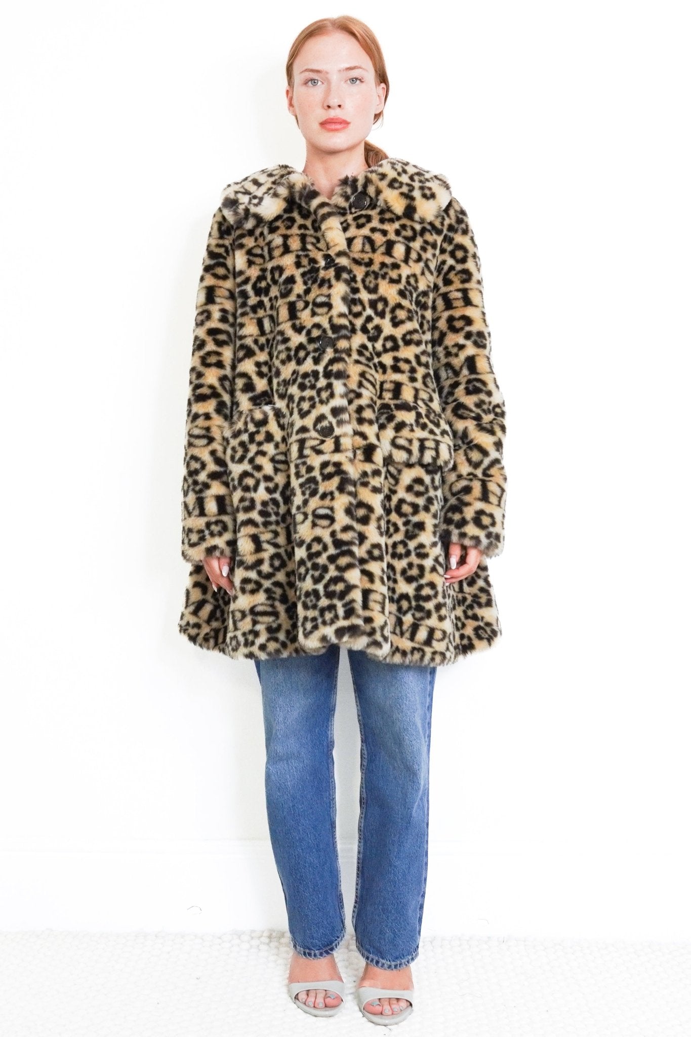 Shrimps Leopard Logo Faux Fur Coat (RRP £595) | Authentic Preloved - Reloved Again