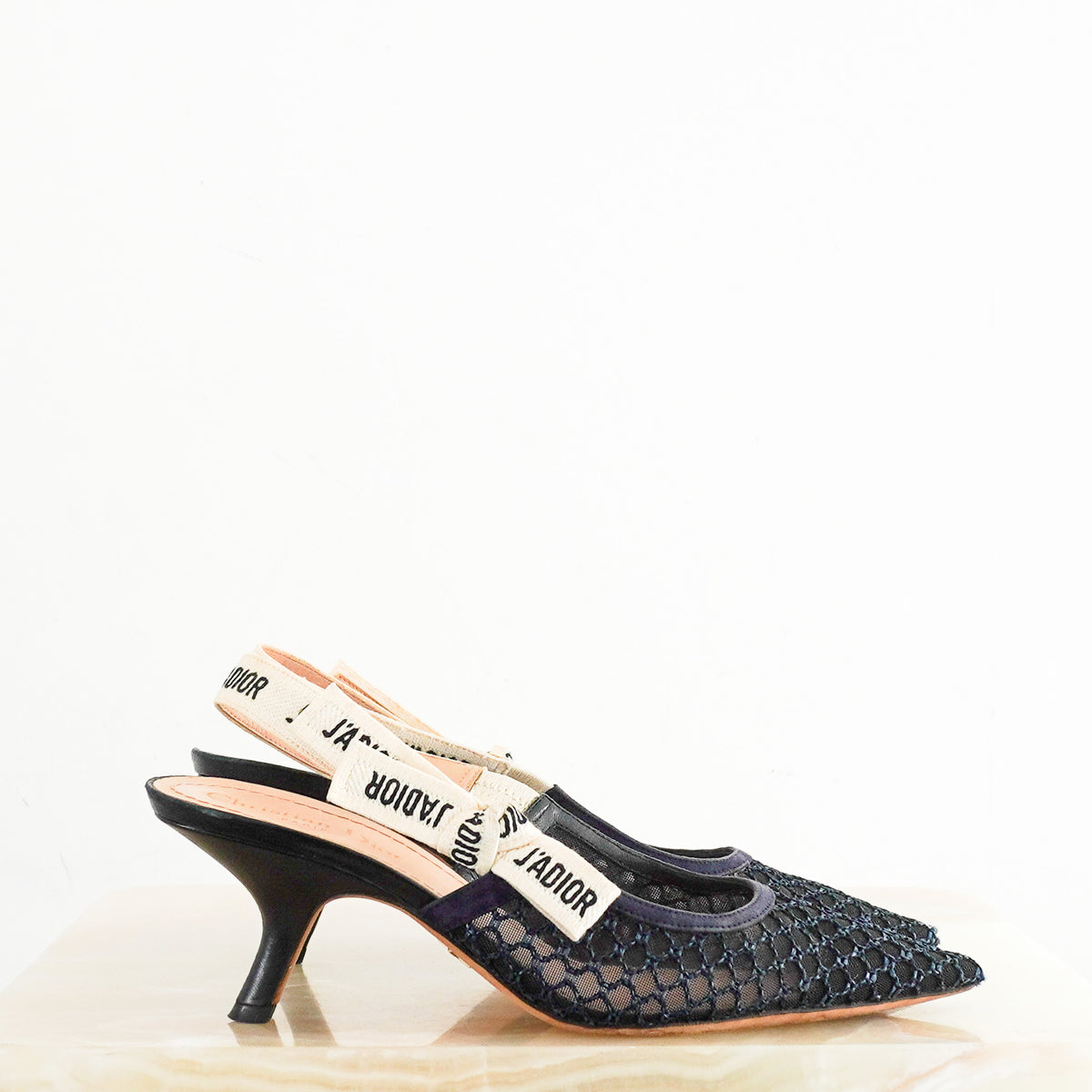 Side: Dior Jadior Mesh Indigo Slingback