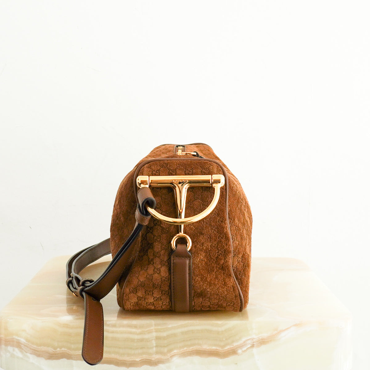 Side: Gucci Half Horsebit Shoulder Bag 