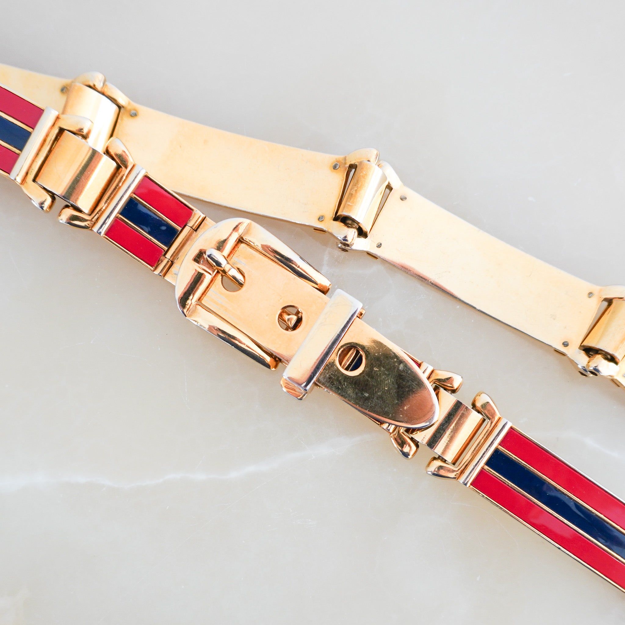 Gucci Vintage Striped Metal Link Belt RRP £595 | Authentic Preloved FINAL SALE - Reloved Again