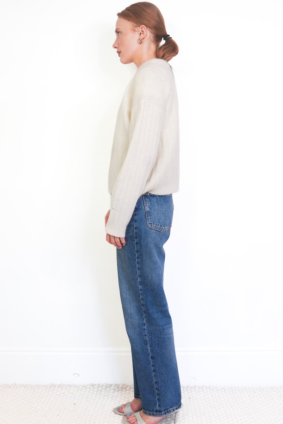 Side Image: ACNE Studios White Knit Jumper UK XS