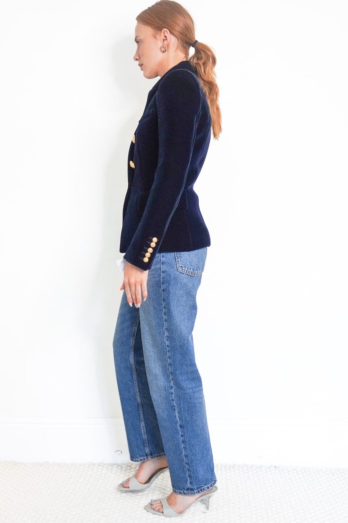 Side Image: Balmain Velvet Jacket Size 36 