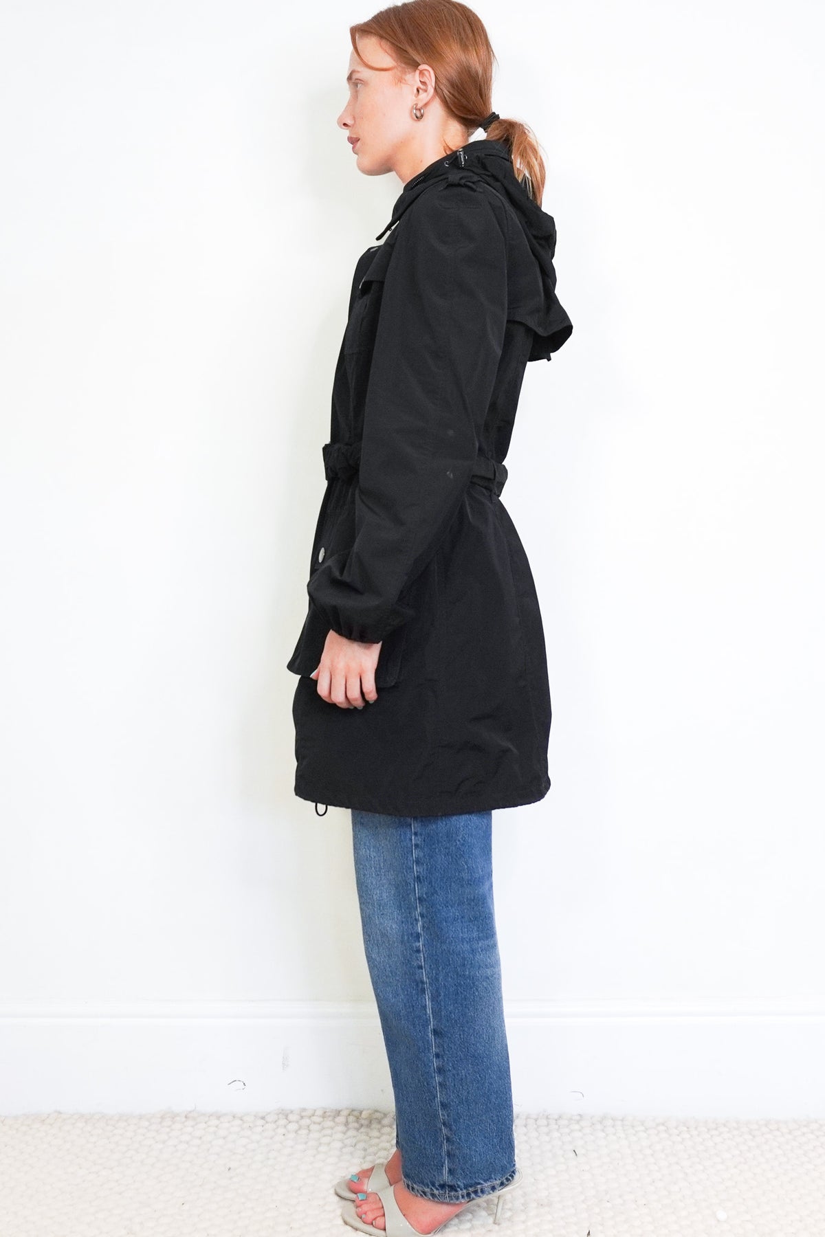 Side Image: Burberry Brit Hooded Black Anorak