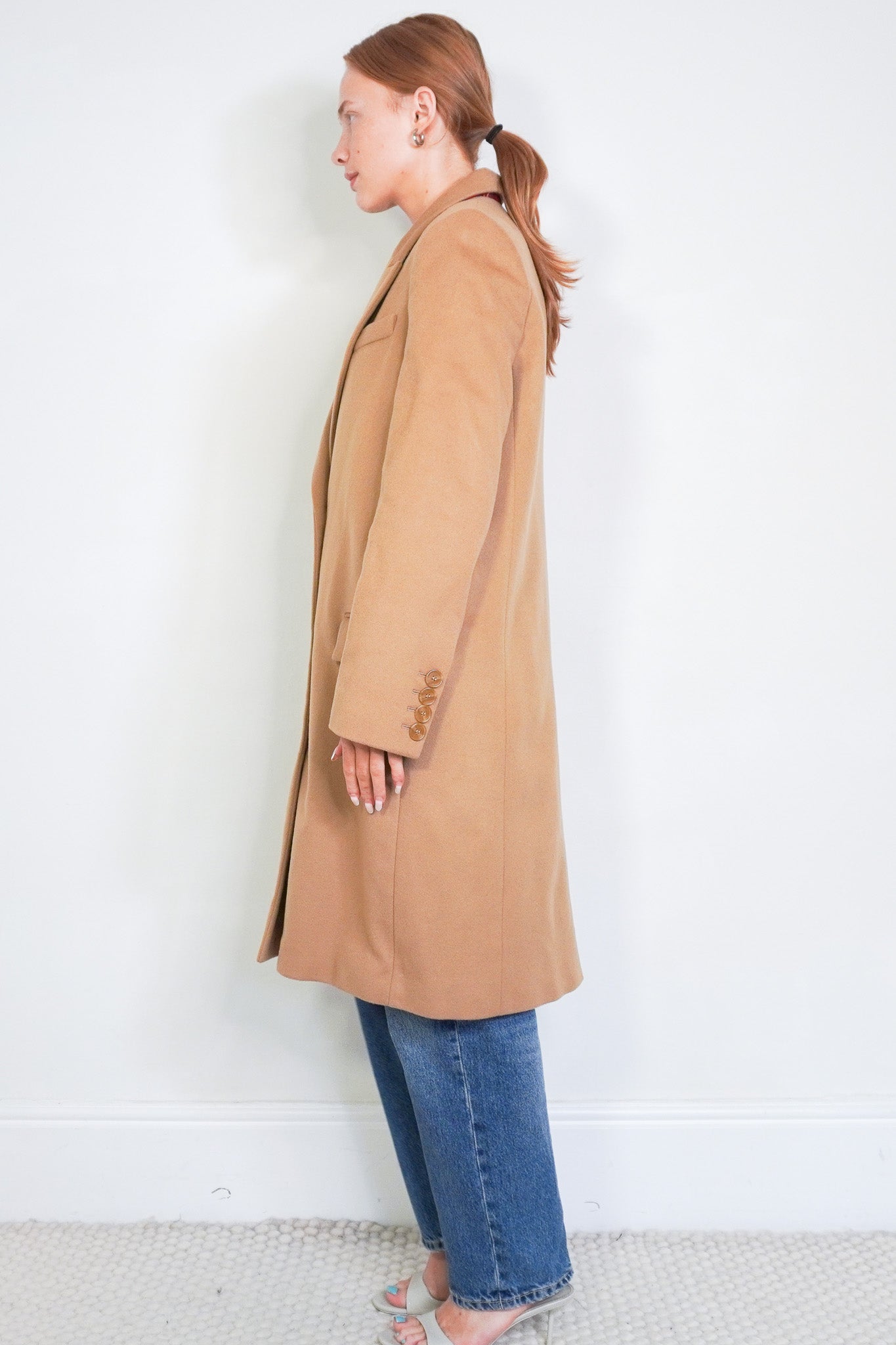Side Image: Burberry Wool and Cashmere Coat 