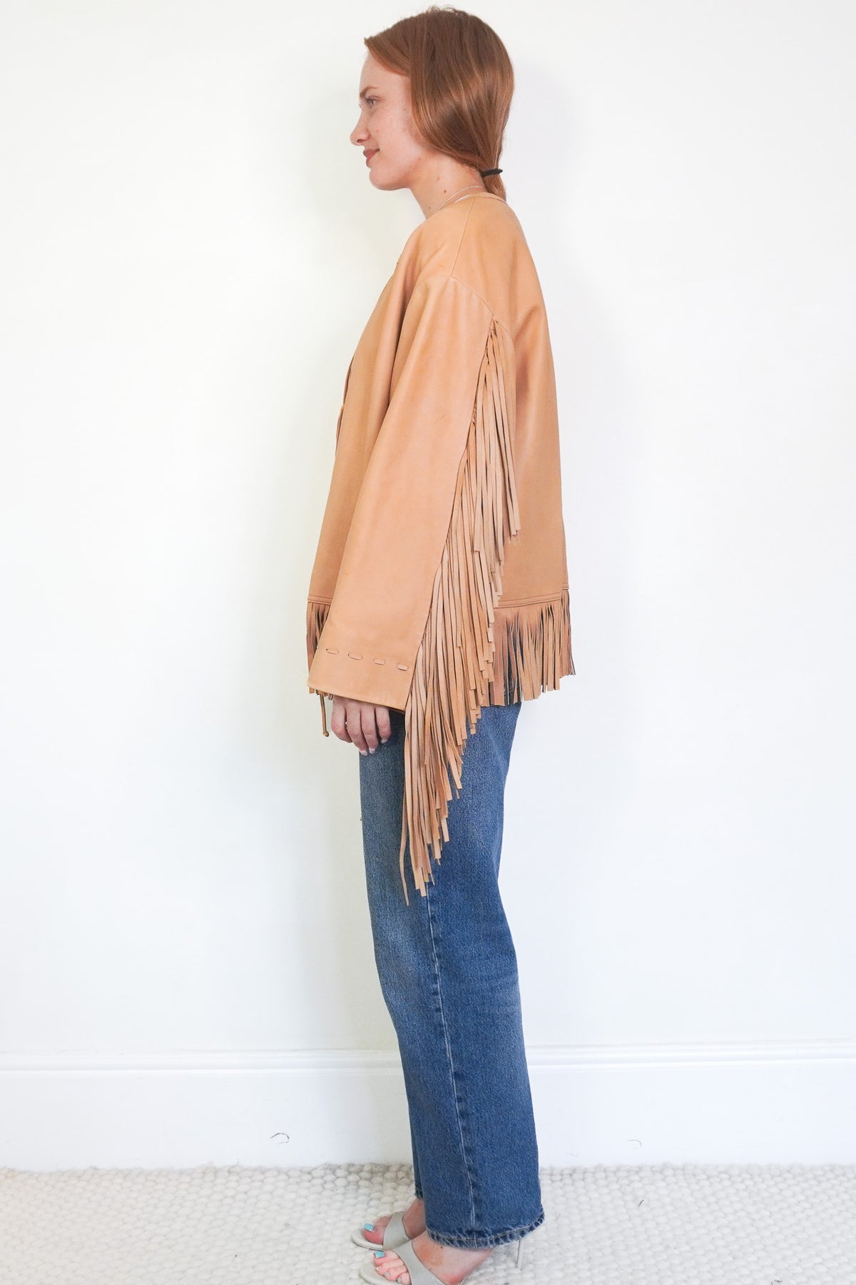 By Malene Birger Leather Fringe Cropped Jacket (RRP £696) | Authentic Preloved - Reloved Again