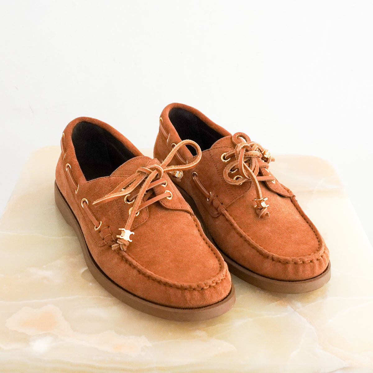Side Image: Celine Boat Shoe 15 MM  in Suede Calfskin