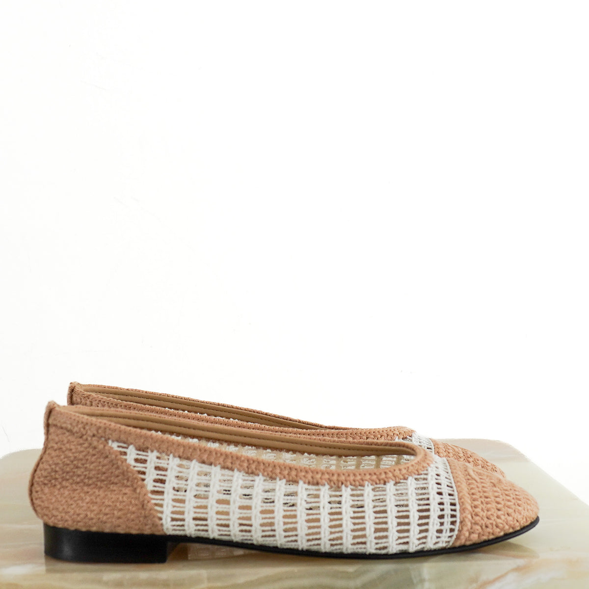 Side Image: Chanel Raffia Ballets Flats