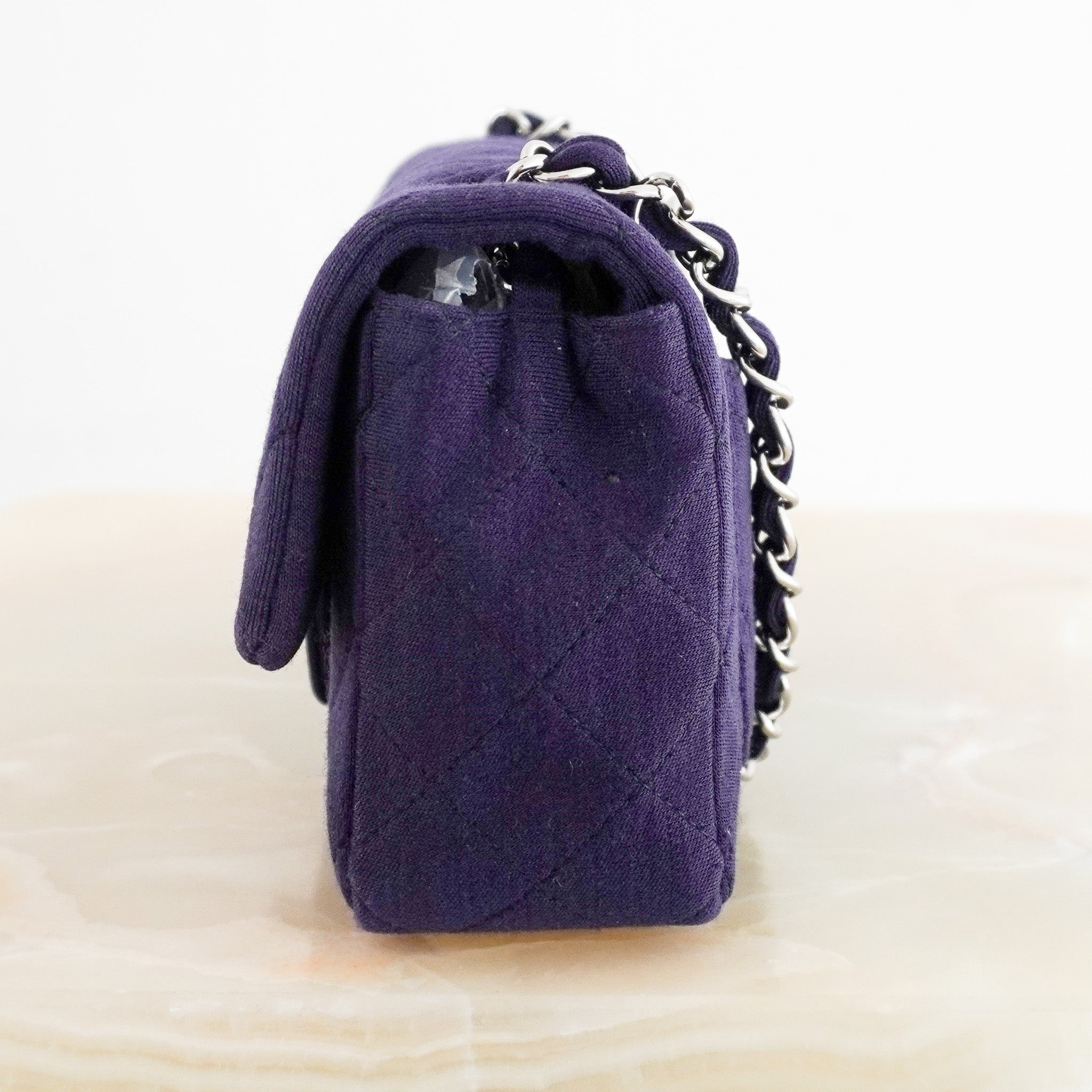 Side Image: Chanel Small Classic Flapbag in Deep Navy