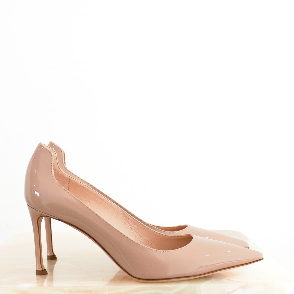 Side Image: Dior Pump-D-Moi Nude Calfskin Heels