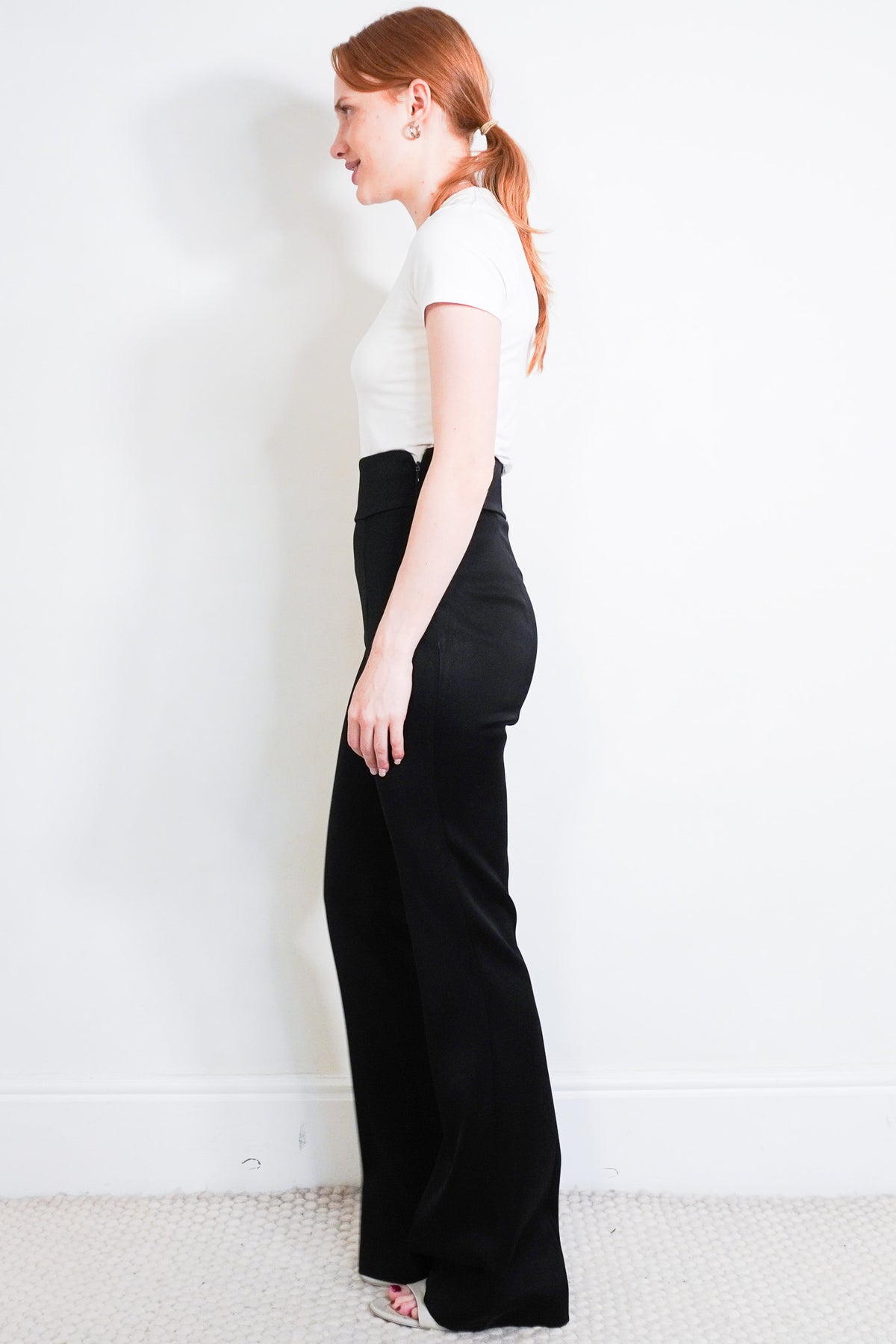 Side Image: Galvan Evening Black Trousers