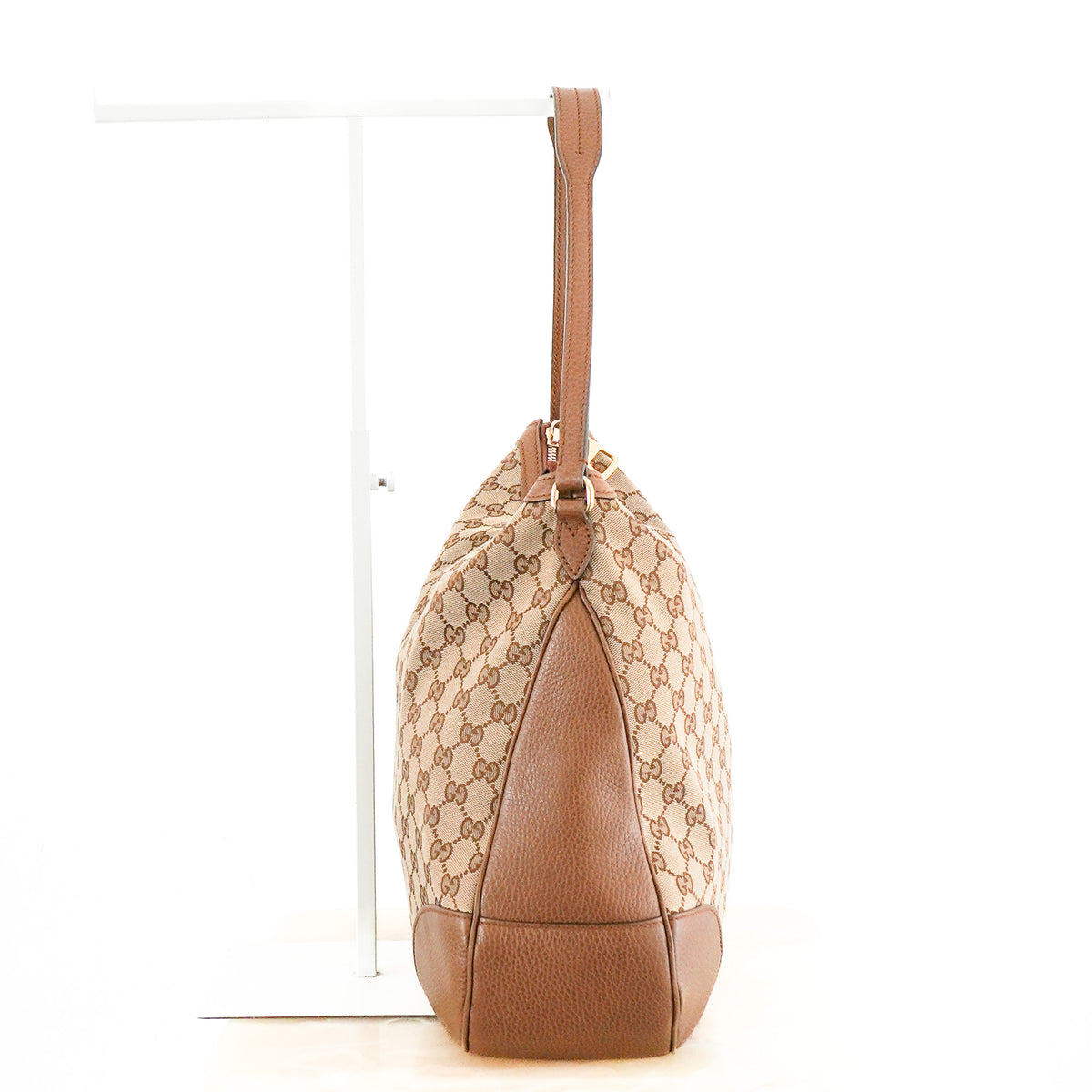 Side Image: Gucci Monogram Canvas Hobo Bag