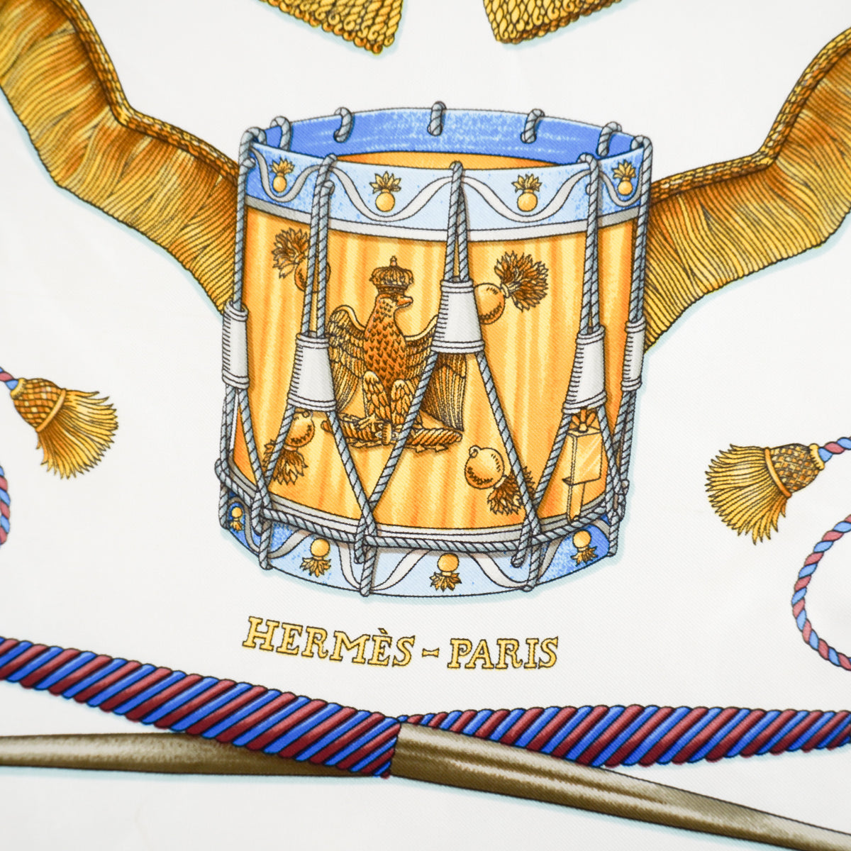 Hermès Les Tambours Carré 90 Twill Scarf (RRP £520) | FINAL SALE Authentic Preloved - Reloved Again