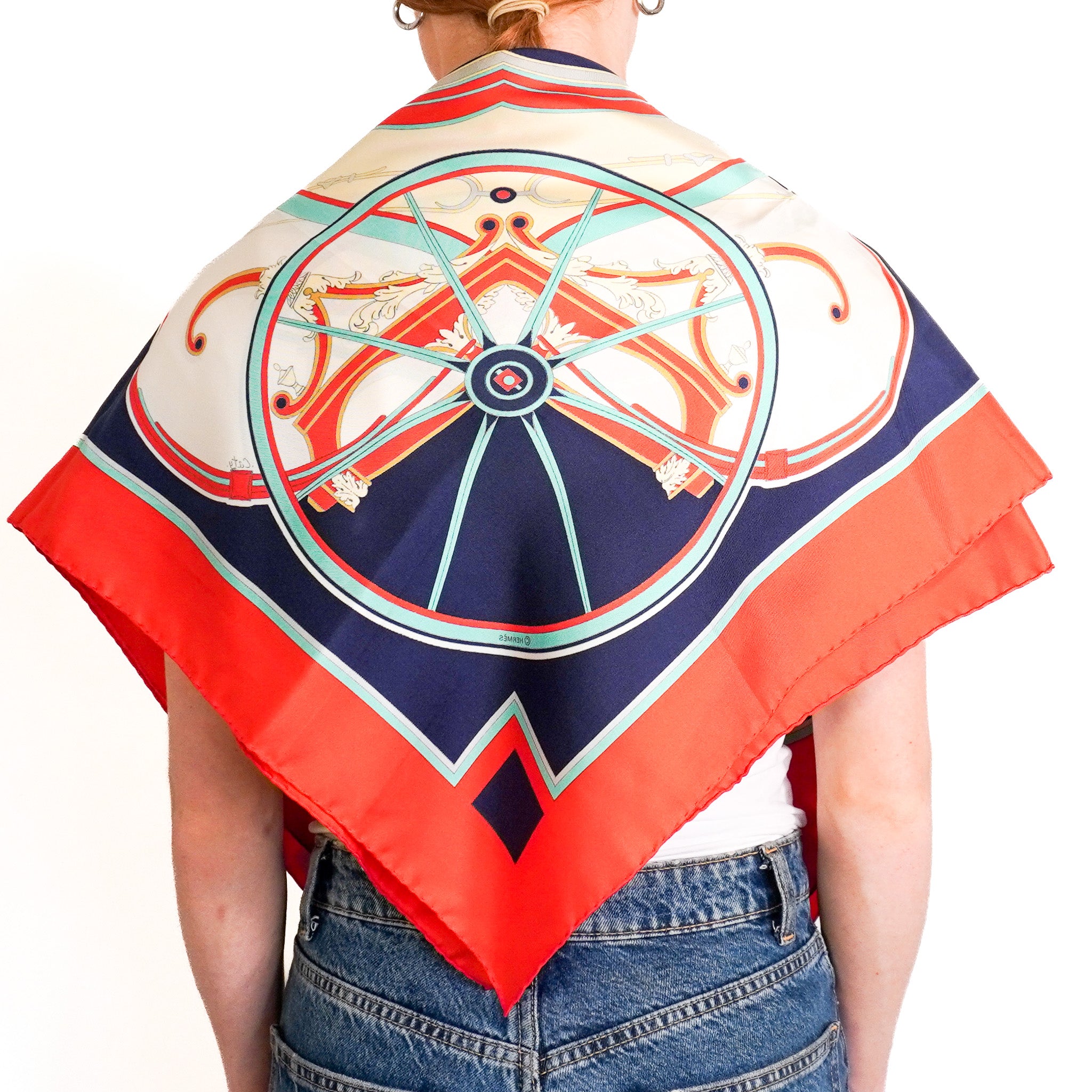 HERMES カレ90 WASHINGTON'S CARRIAGE Hermes Washington's Carriage Carré 90 Twill Scarf (RRP £520) | FINAL S